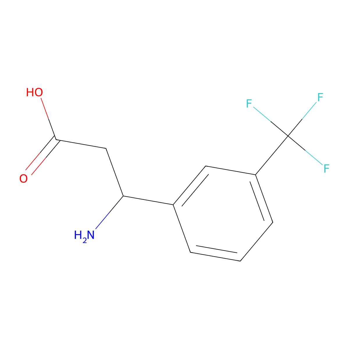 3-Amino-3-[3-(trifluoromethyl)phenyl]propanoic acid molecular structure, CAS 143438-91-9