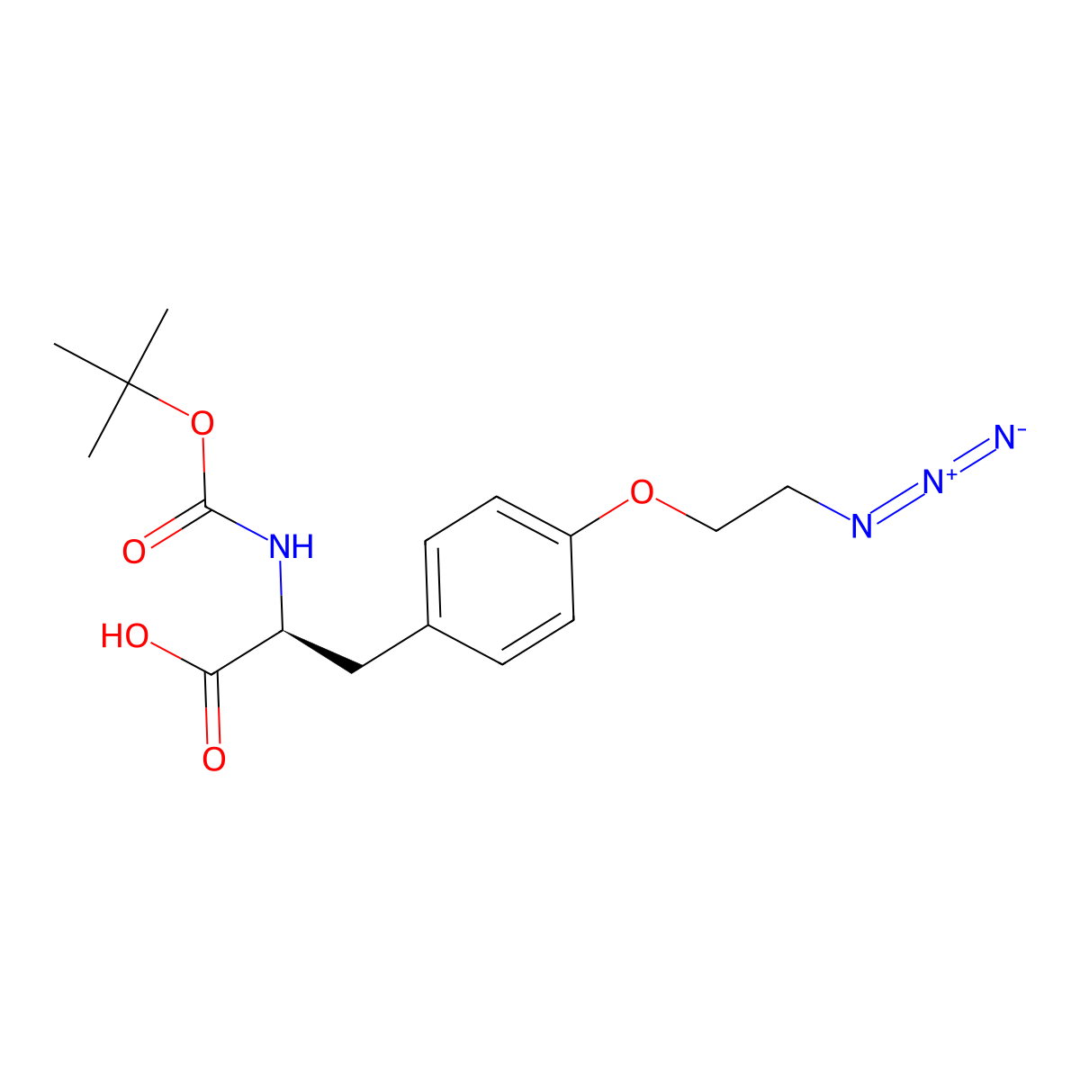 N-Boc-O-(2-azidoethyl)-L-tyrosine molecular structure, CAS 1434445-10-9