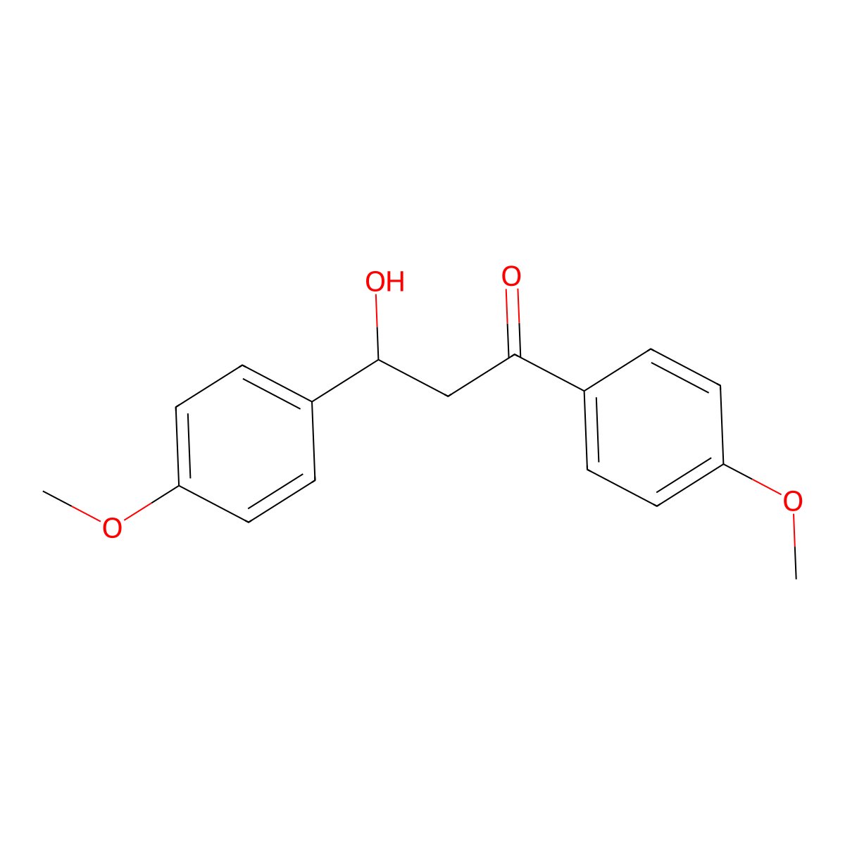 3-Hydroxy-1,3-bis(4-methoxyphenyl)-1-propanone molecular structure, CAS 143447-51-2