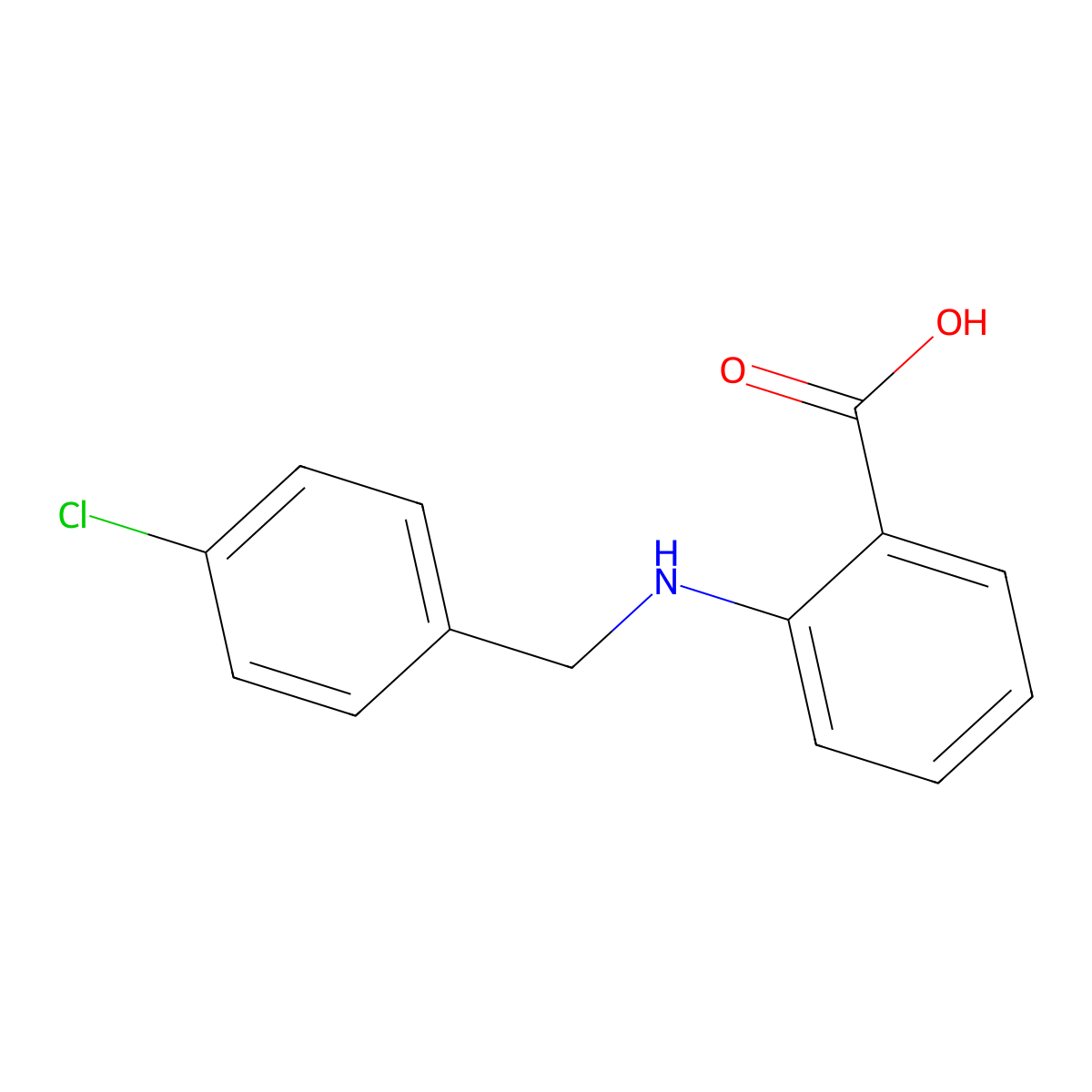 2-((4-Chlorobenzyl)amino)benzoic acid molecular structure, CAS 14345-04-1