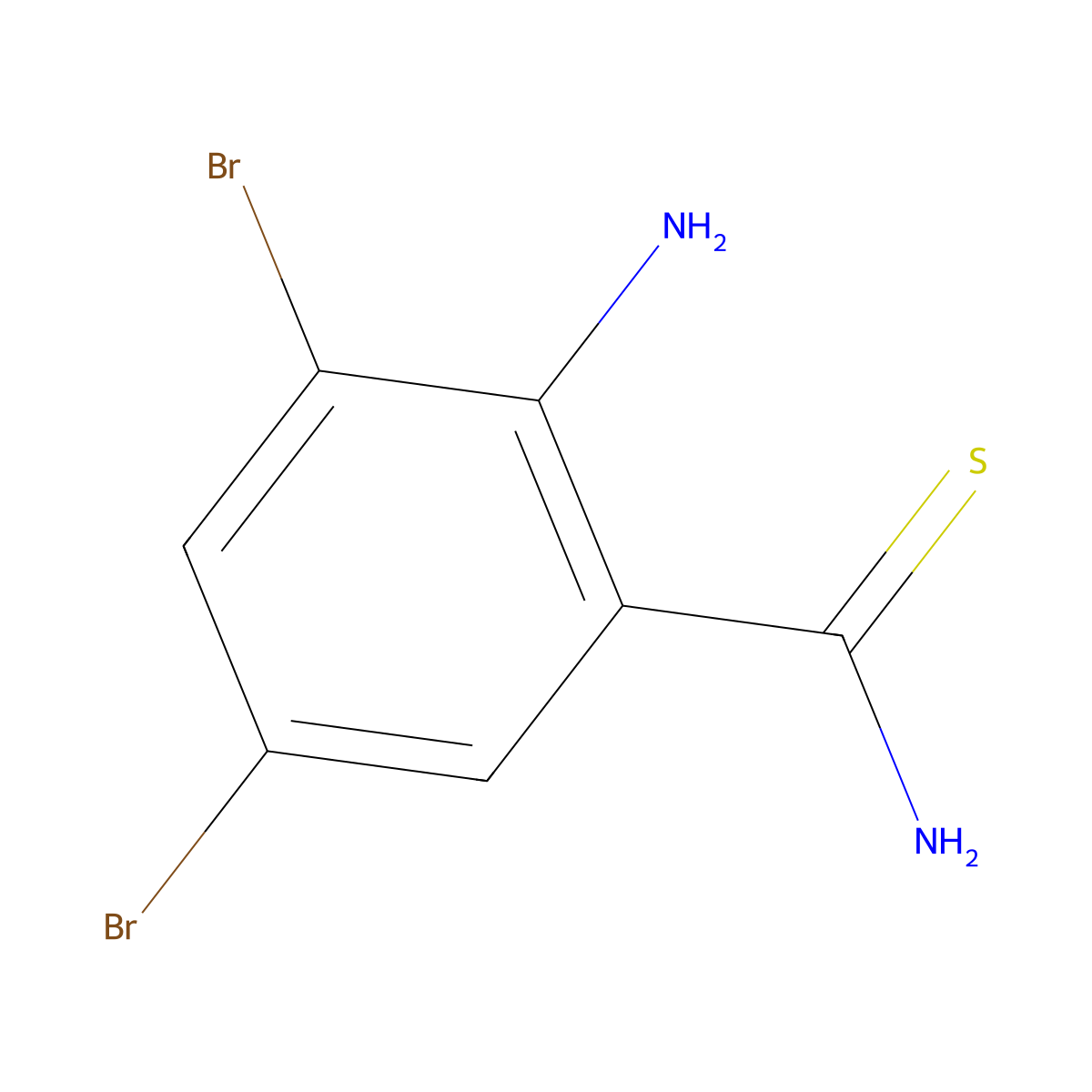 2-Amino-3,5-dibromobenzene-1-carbothioamide molecular structure, CAS 14345-84-7