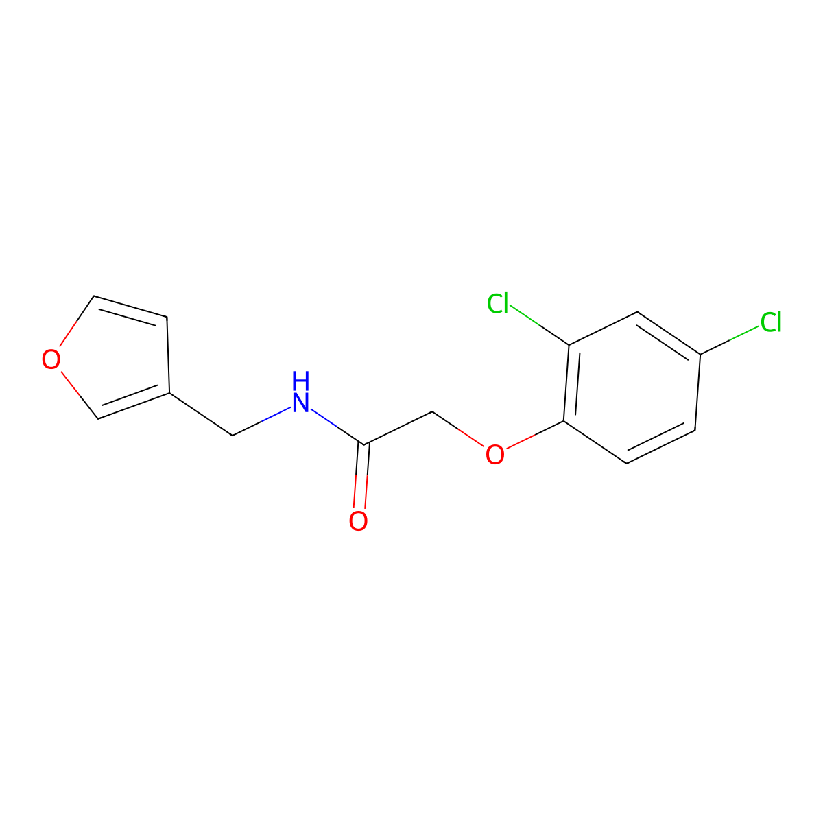 2-(2,4-dichlorophenoxy)-N-(3-furylmethyl)acetamide molecular structure, CAS 1434512-76-1