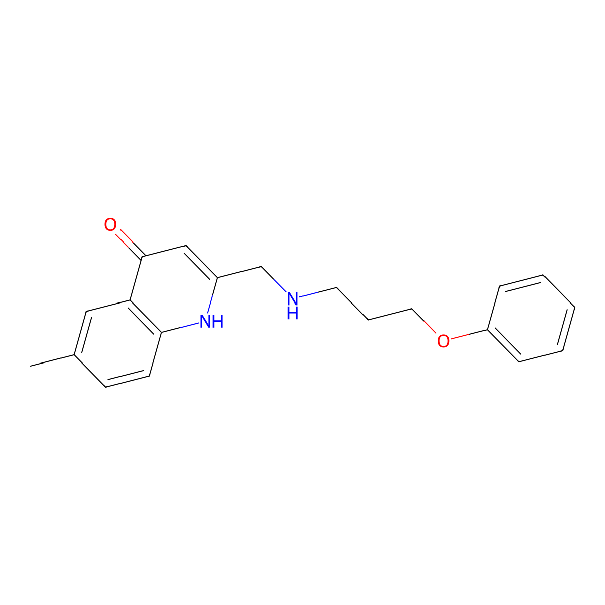 6-Methyl-2-{[(3-phenoxypropyl)amino]methyl}quinolin-4-OL molecular structure, CAS 1434515-70-4