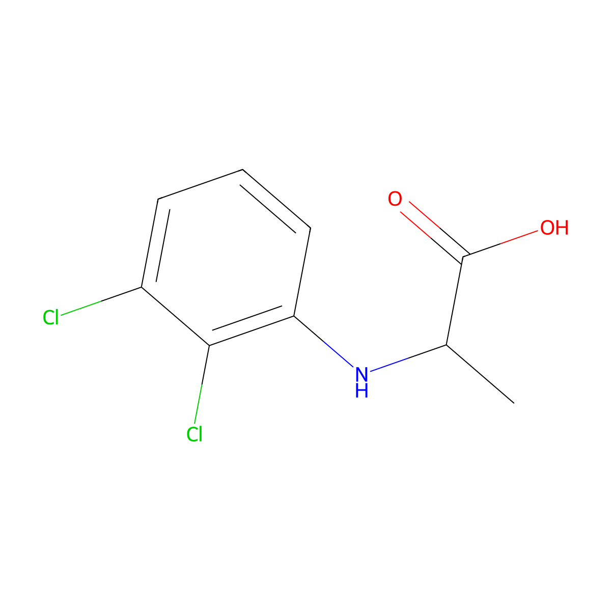 (S)-2-((2,3-dichlorophenyl)amino)propanoic acid molecular structure, CAS 1434517-86-8