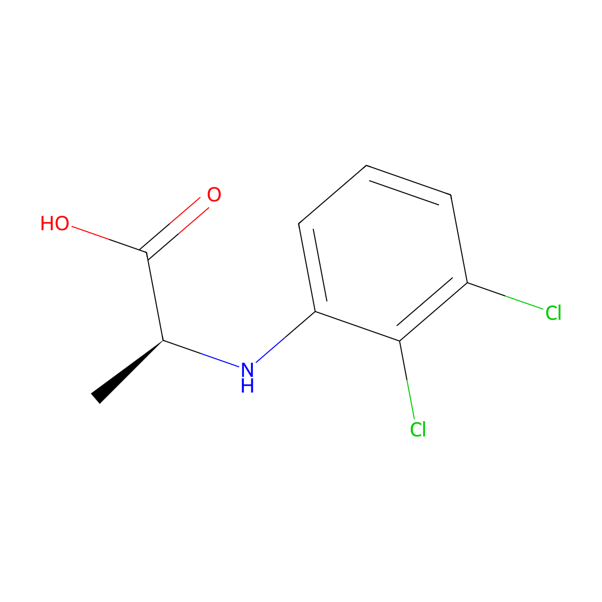 (S)-2-((2,3-dichlorophenyl)amino)propanoic acid molecular structure, CAS 1434517-86-8