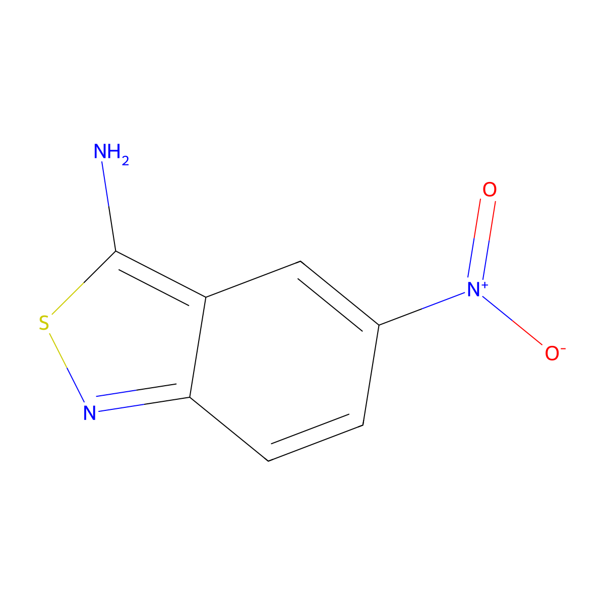 2,1-Benzisothiazol-3-amine, 5-nitro- molecular structure, CAS 14346-19-1