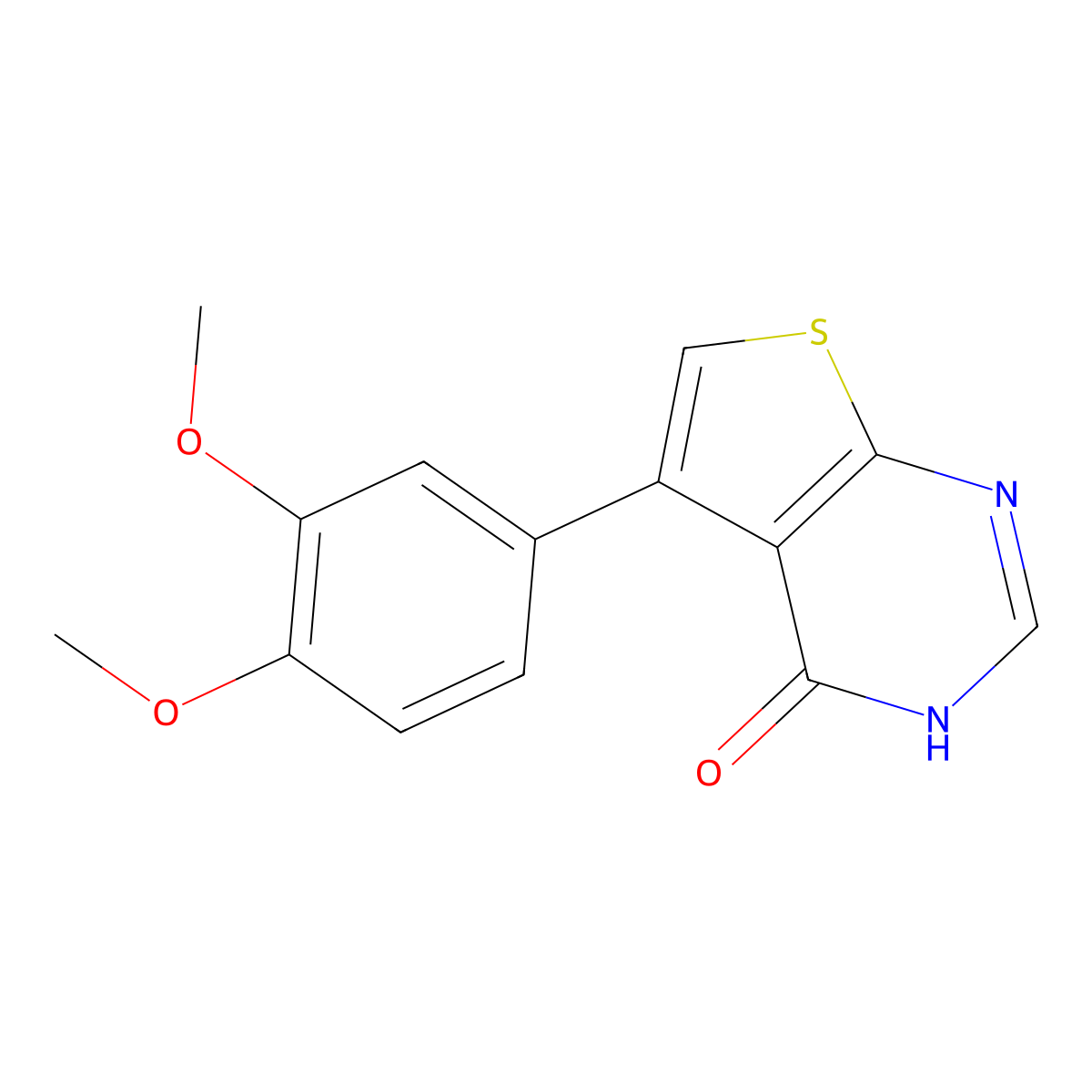 5-(3,4-Dimethoxyphenyl)thieno[2,3-d]pyrimidin-4(1H)-one molecular structure, CAS 14346-26-0