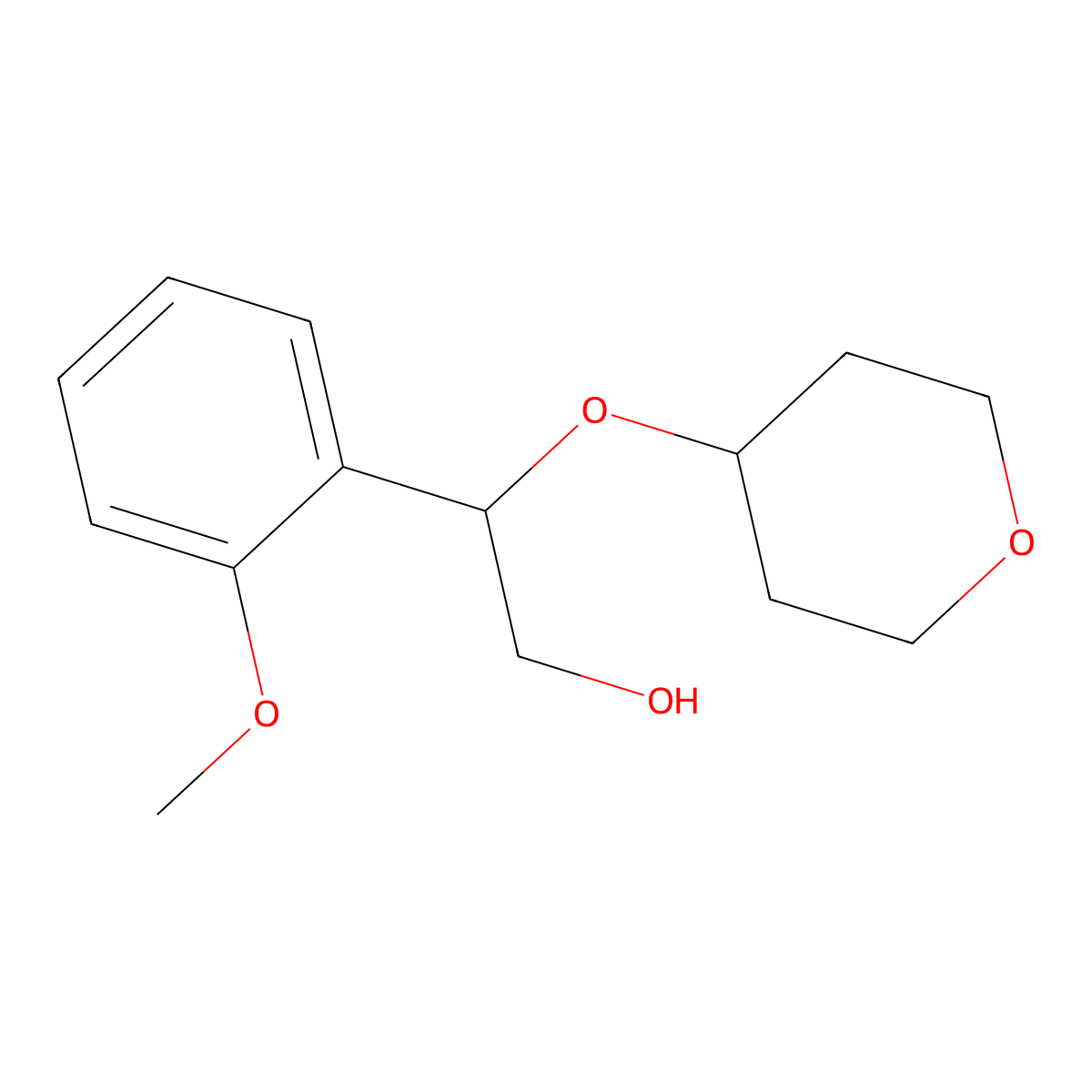 2-(2-Methoxyphenyl)-2-((tetrahydro-2H-pyran-4-yl)oxy)ethan-1-ol molecular structure, CAS 1434652-62-6