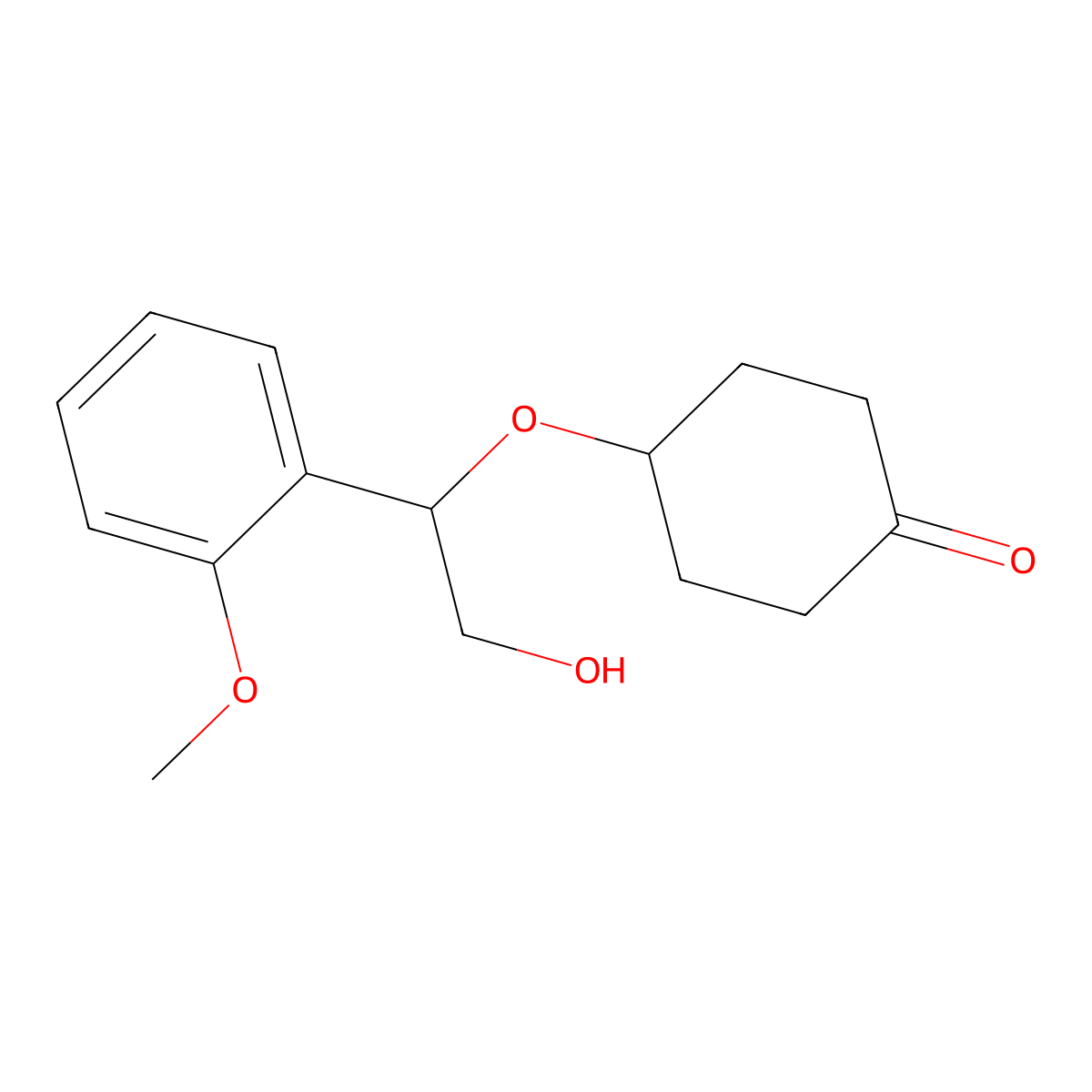 4-(2-Hydroxy-1-(2-methoxyphenyl)ethoxy)cyclohexanone molecular structure, CAS 1434654-98-4