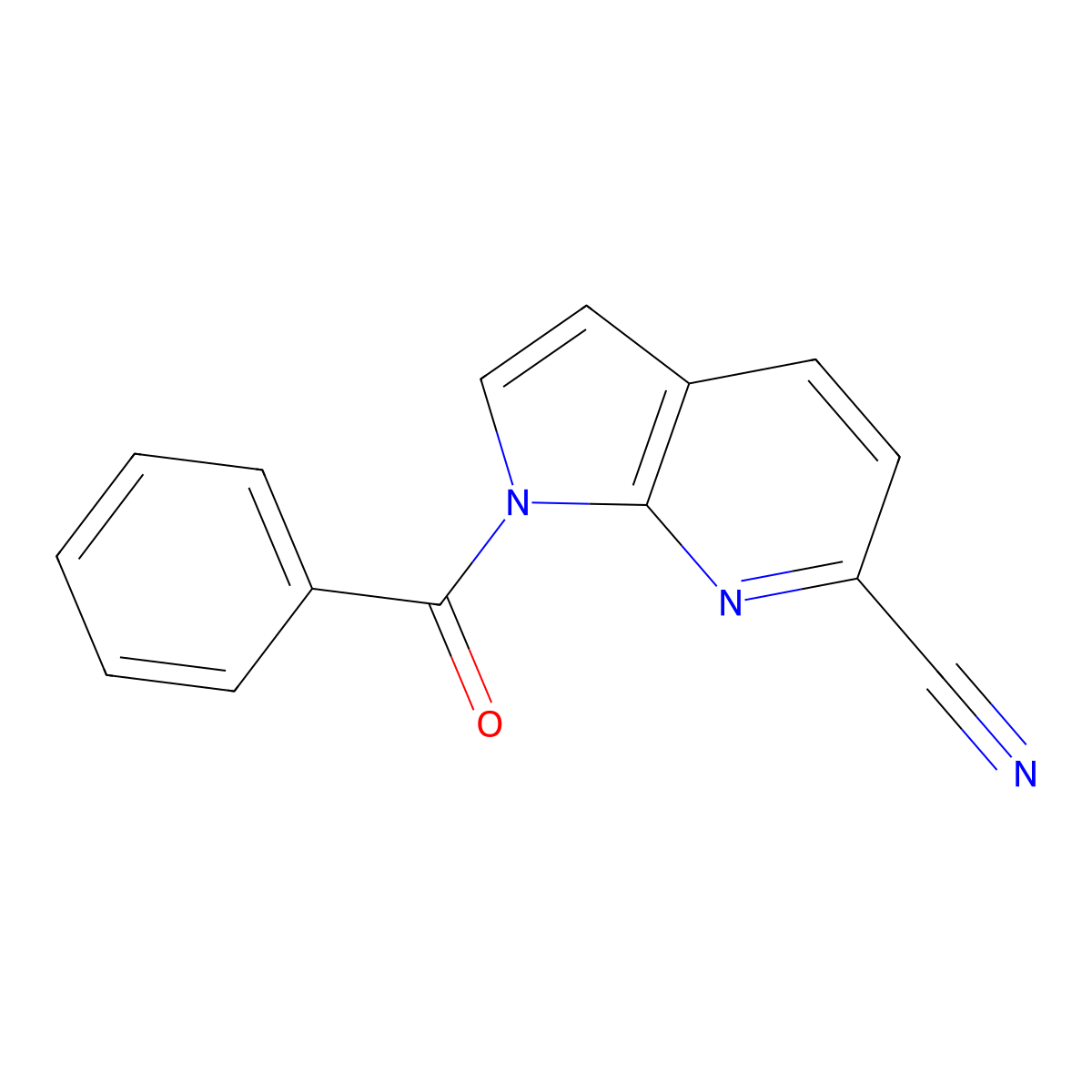 1-Benzoyl-1H-pyrrolo(2,3-b)pyridine-6-carbonitrile molecular structure, CAS 143468-08-0