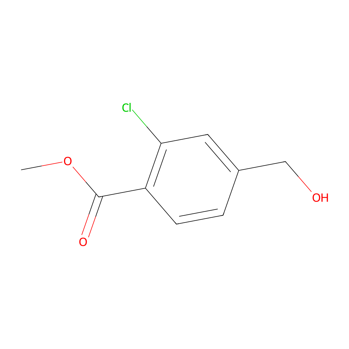 Methyl 2-chloro-4-(hydroxymethyl)benzoate molecular structure, CAS 143468-76-2