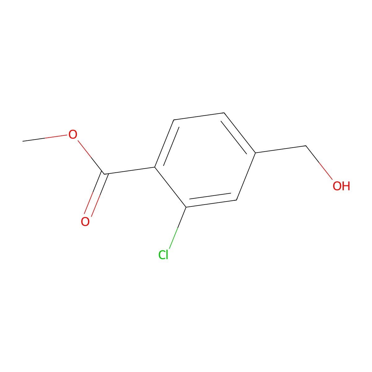 Methyl 2-chloro-4-(hydroxymethyl)benzoate molecular structure, CAS 143468-76-2