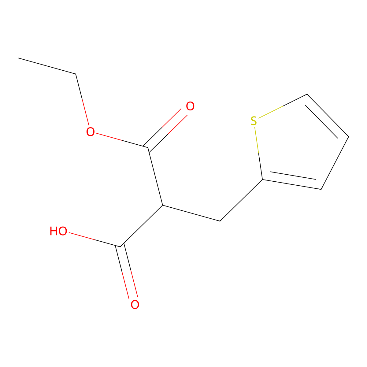 Ethyl 2-carboxy-3-(2-thienyl)propionate molecular structure, CAS 143468-96-6