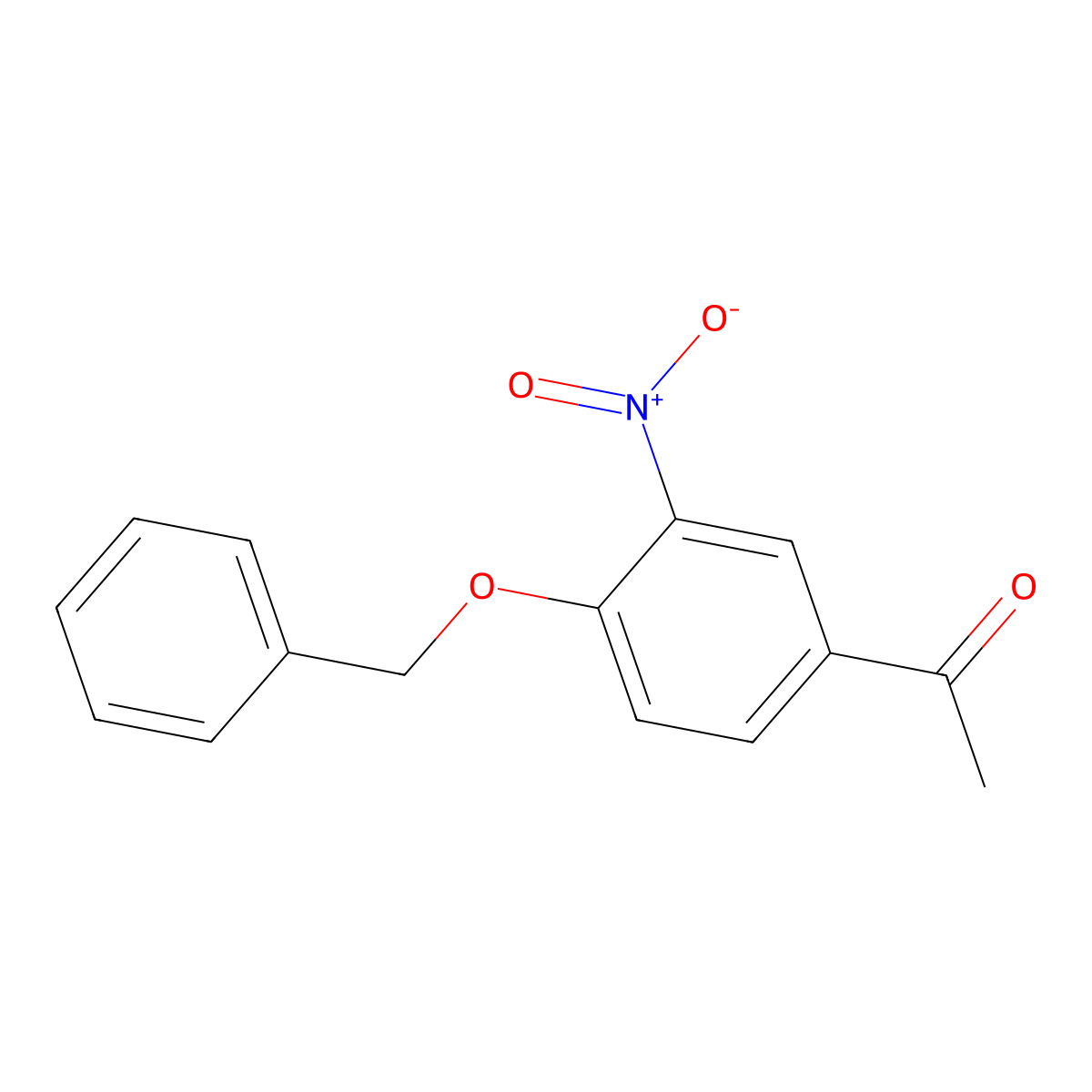 1-(3-Nitro-4-phenylmethoxyphenyl)ethanone molecular structure, CAS 14347-05-8