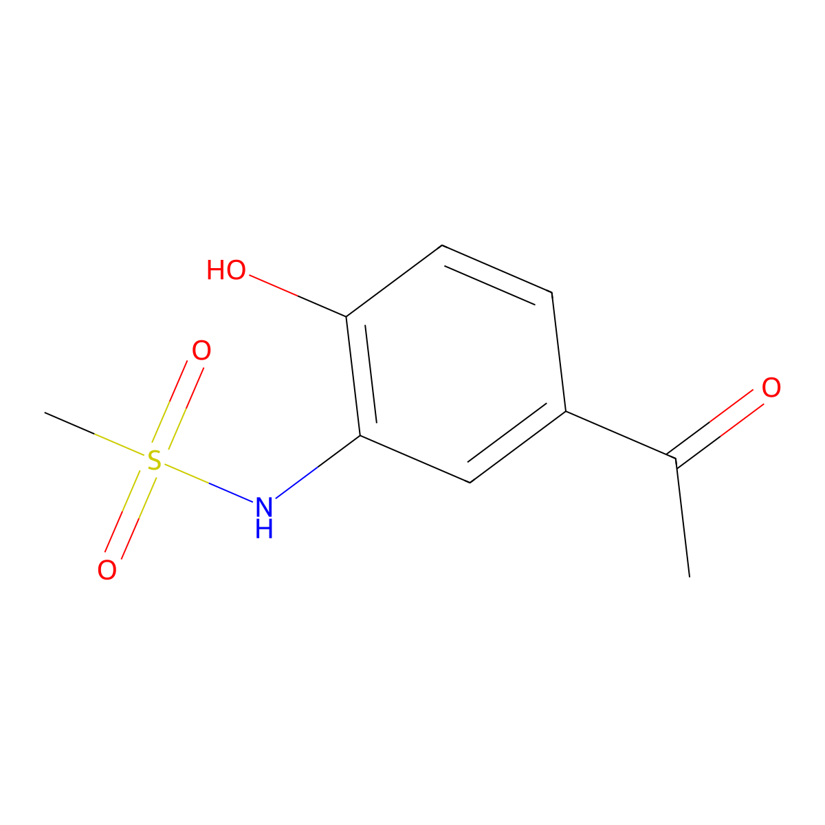 N-(5-acetyl-2-hydroxyphenyl)methanesulfonamide molecular structure, CAS 14347-18-3