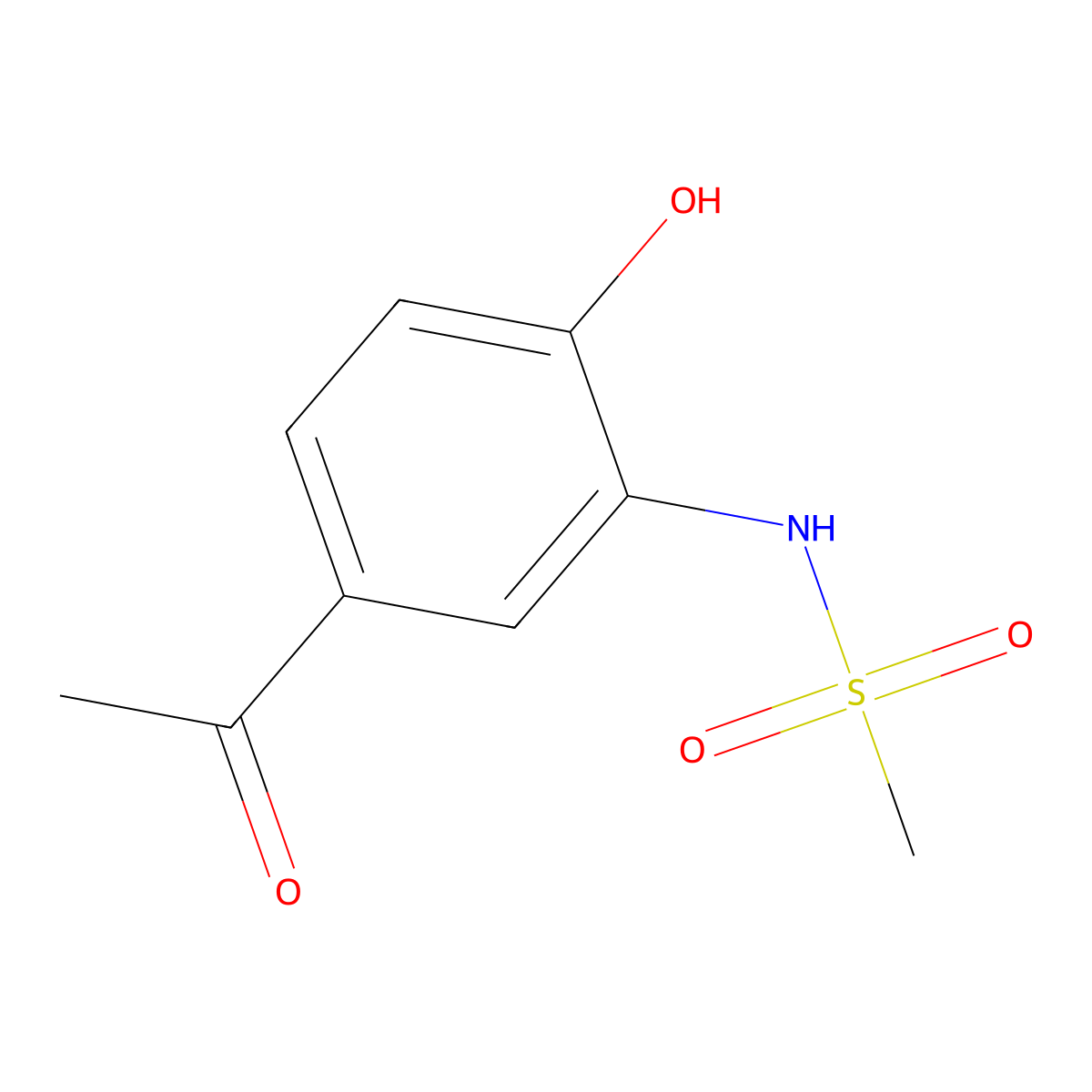 N-(5-acetyl-2-hydroxyphenyl)methanesulfonamide molecular structure, CAS 14347-18-3