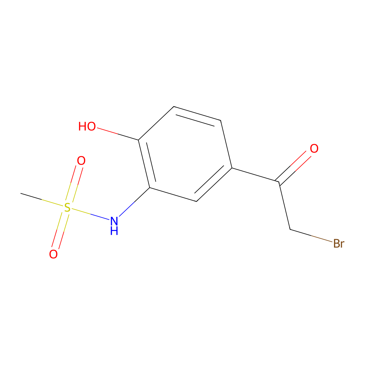 N-(5-(2-bromoacetyl)-2-hydroxyphenyl)methanesulfonamide molecular structure, CAS 14347-24-1