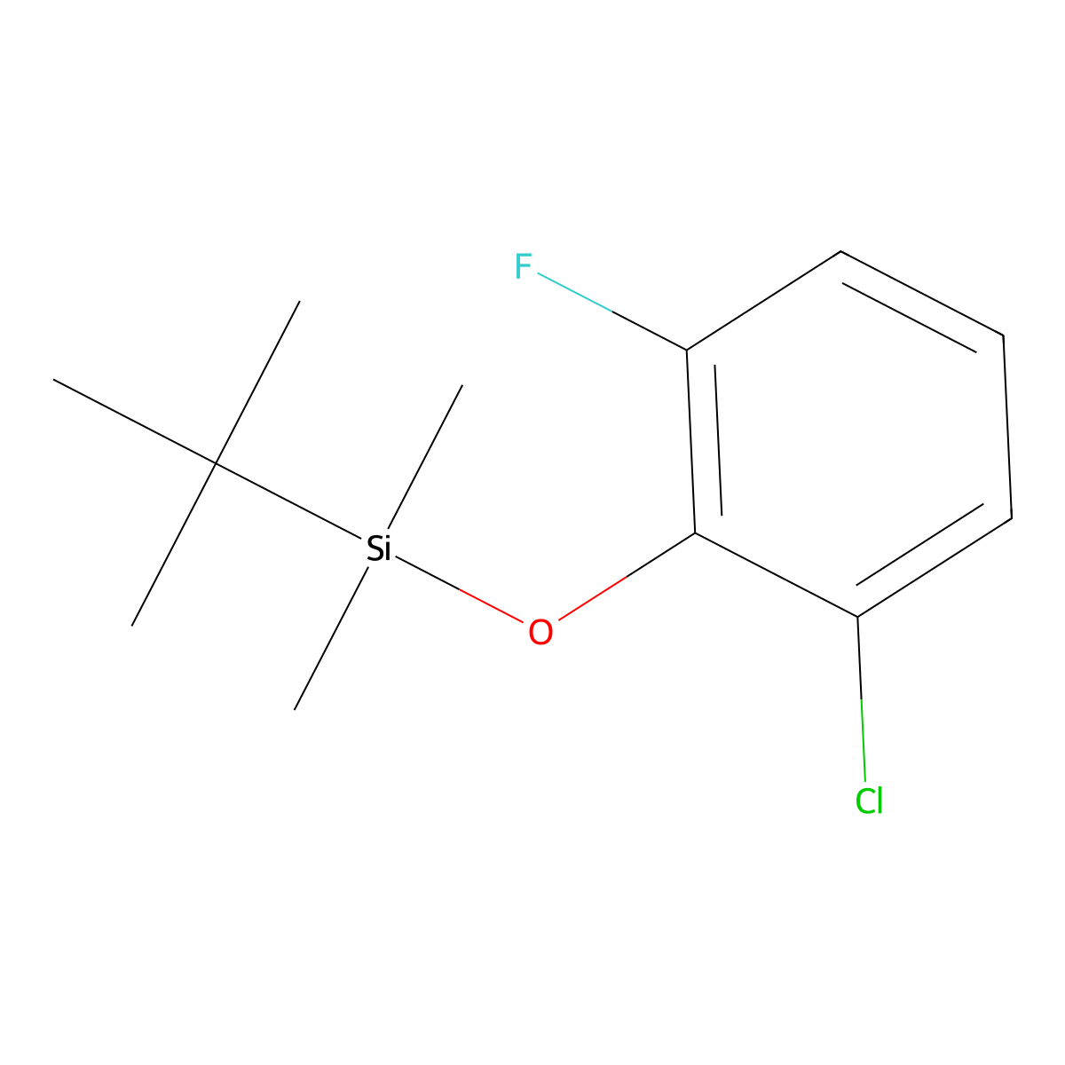 Tert-butyl(2-chloro-6-fluorophenoxy)dimethylsilane molecular structure, CAS 1434722-77-6
