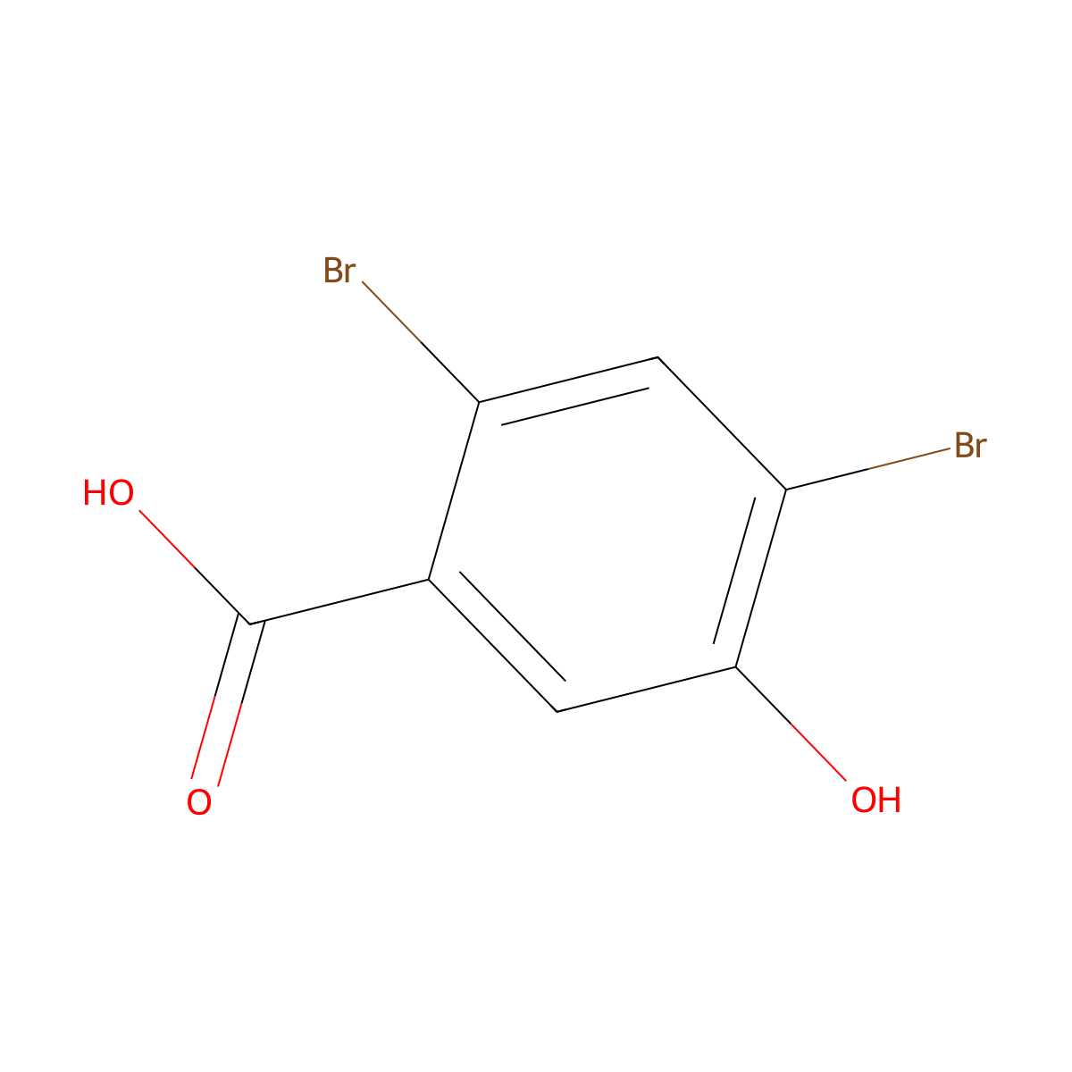 2,4-Dibromo-5-hydroxybenzoic acid molecular structure, CAS 14348-39-1