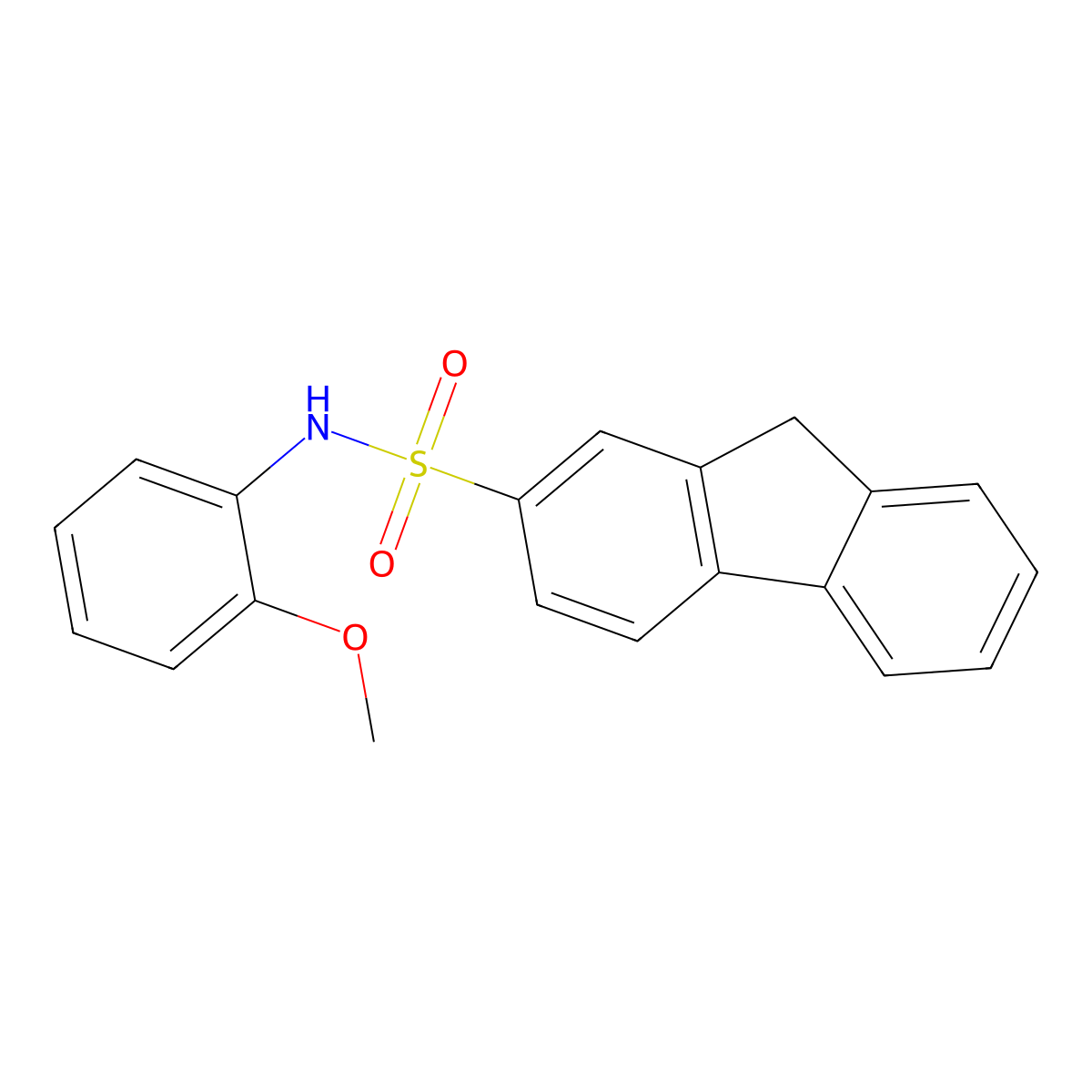 N-(2-methoxyphenyl)-9H-fluorene-2-sulfonamide molecular structure, CAS 14348-78-8