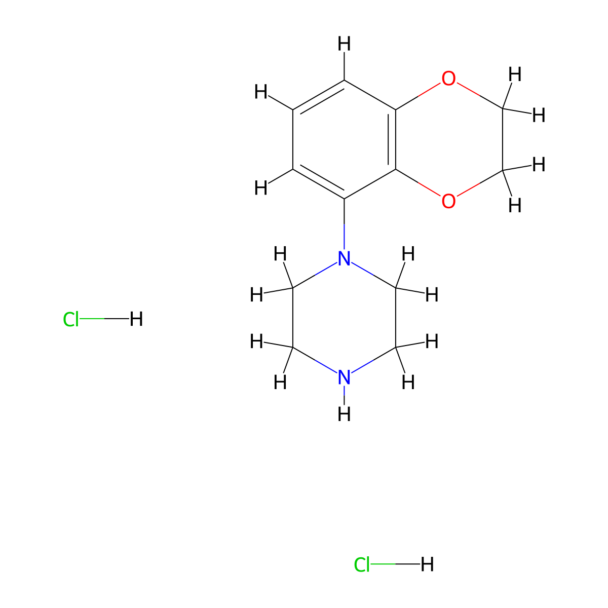 Eltoprazine dihydrochloride molecular structure, CAS 143485-51-2