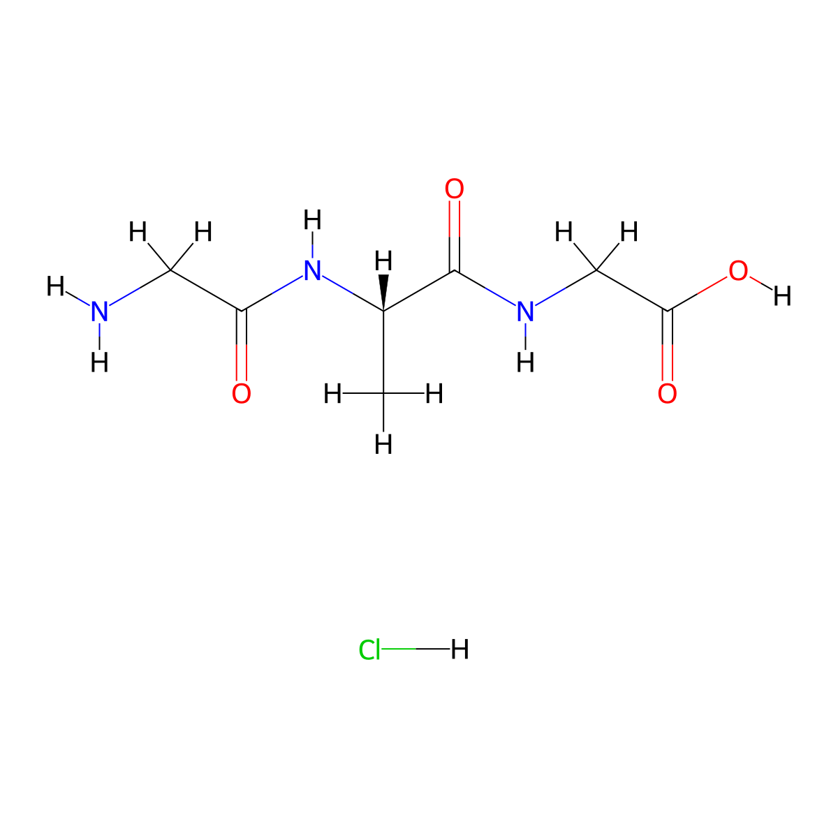 Gly-Ala-Gly-OH HCl molecular structure, CAS 143485-62-5