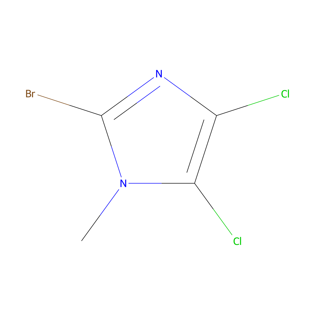 2-bromo-4,5-dichloro-1-methyl-1H-imidazole molecular structure, CAS 143485-91-0