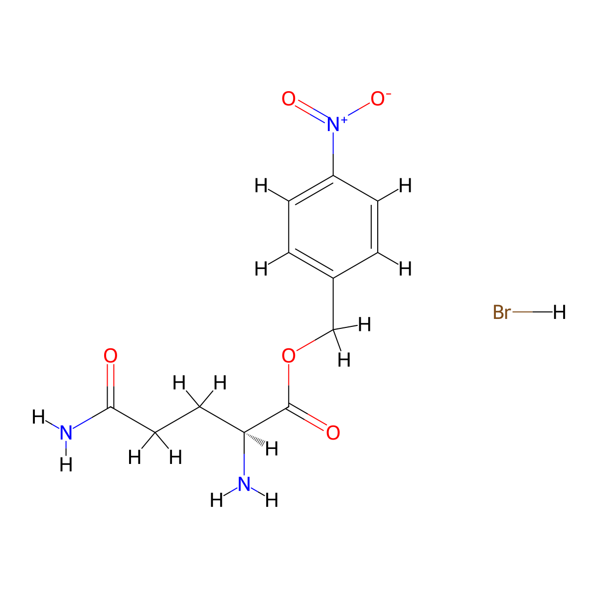 (S)-4-Nitrobenzyl 2,5-diamino-5-oxopentanoate hydrobromide molecular structure, CAS 14349-18-9