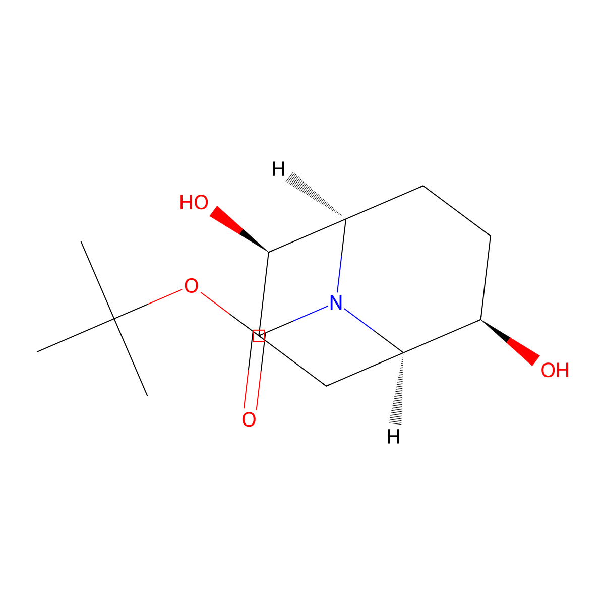 rac-tert-butyl (1R,2R,5R,6R)-2,6-dihydroxy-9-azabicyclo[3.3.1]nonane-9-carboxylate molecular structure, CAS 1434905-77-7