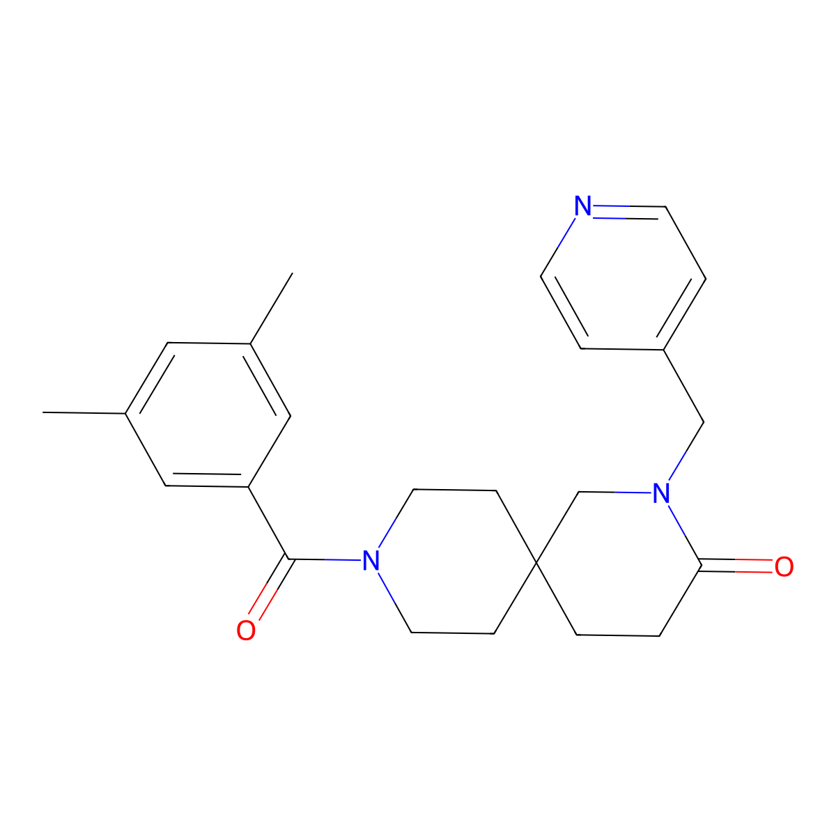 9-(3,5-Dimethylbenzoyl)-2-(pyridin-4-ylmethyl)-2,9-diazaspiro[5.5]undecan-3-one molecular structure, CAS 1434941-83-9
