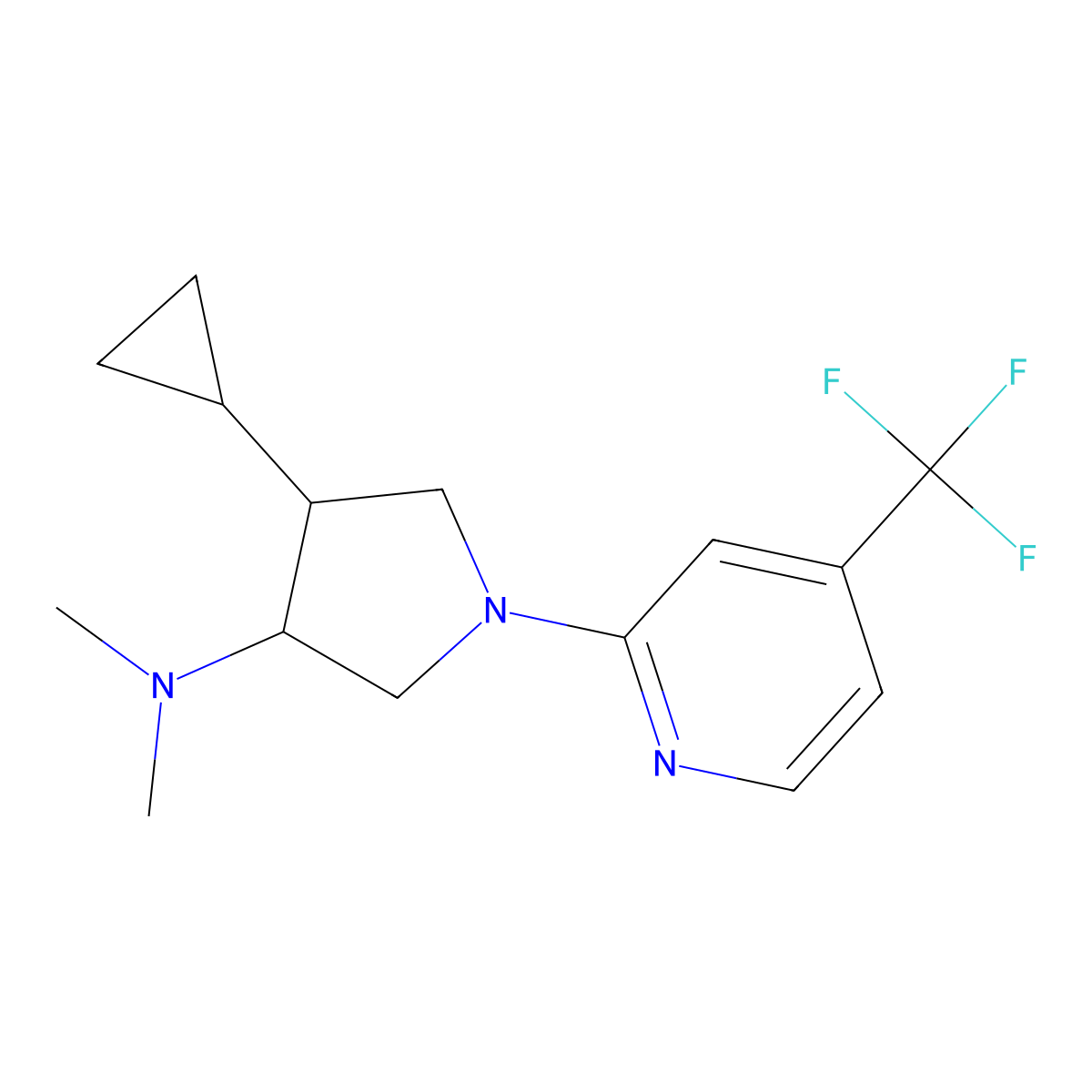 rel-(3R,4S)-4-cyclopropyl-N,N-dimethyl-1-[4-(trifluoromethyl)-2-pyridinyl]-3-pyrrolidinamine dihydrochloride molecular structure, CAS 1434977-49-7