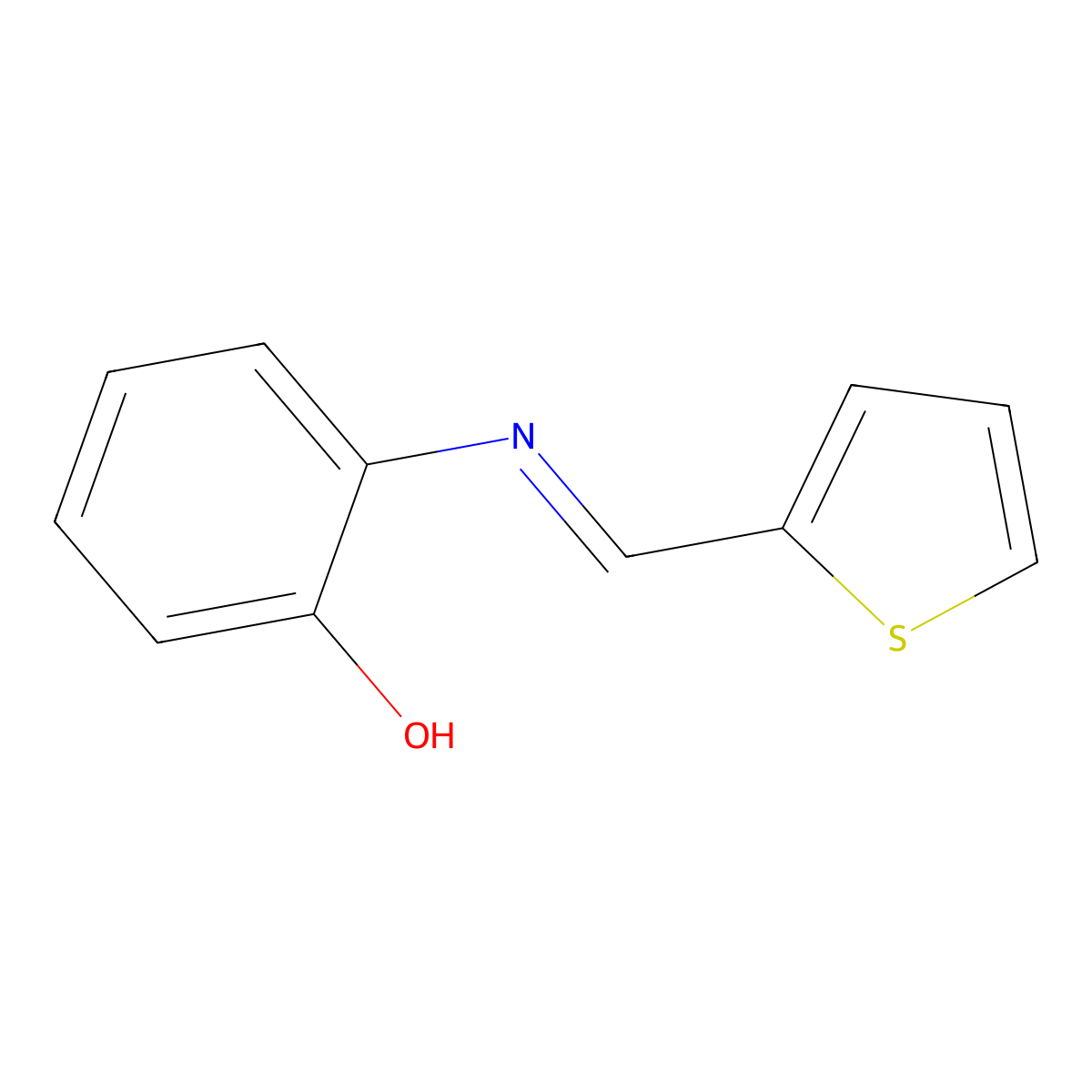 2-[(2-Thienylmethylene)amino]phenol molecular structure, CAS 1435-04-7