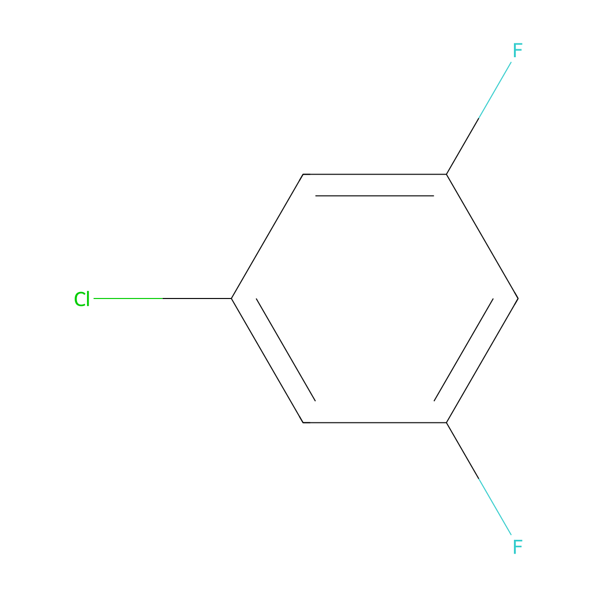 Benzene, 1-chloro-3,5-difluoro- molecular structure, CAS 1435-43-4