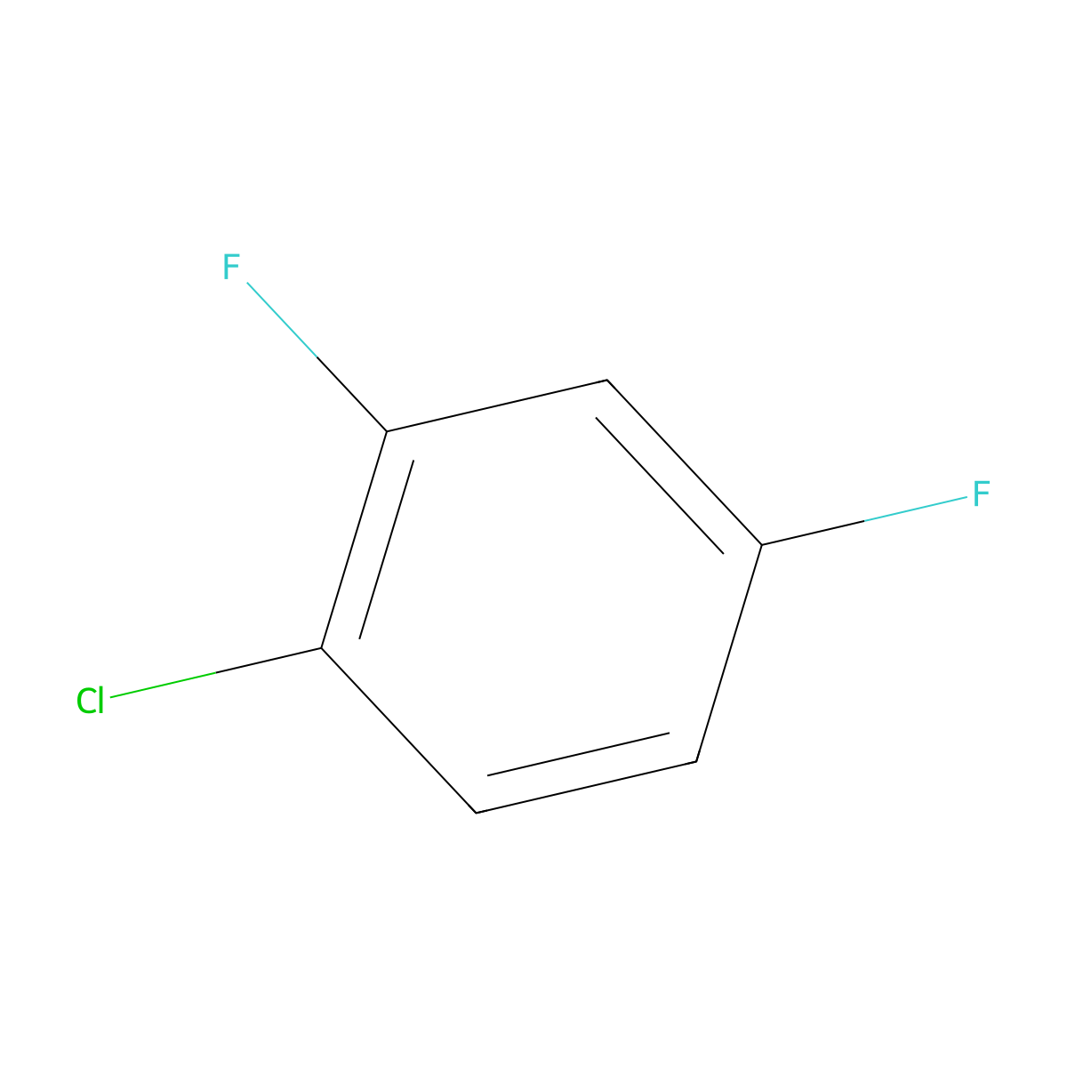 1-Chloro-2,4-difluorobenzene molecular structure, CAS 1435-44-5