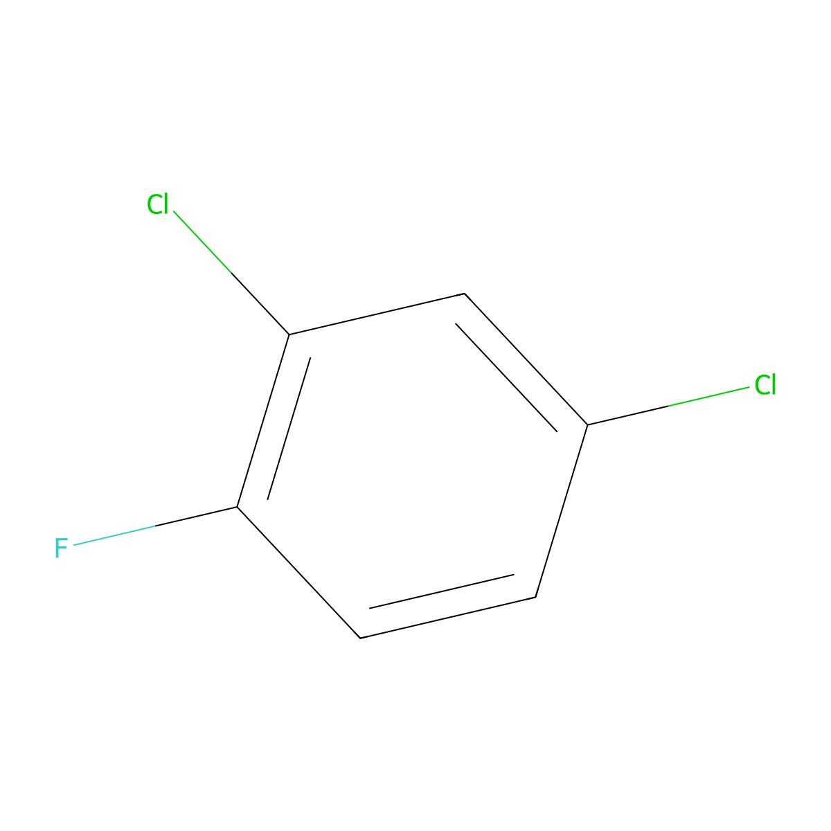 Benzene, 2,4-dichloro-1-fluoro- molecular structure, CAS 1435-48-9
