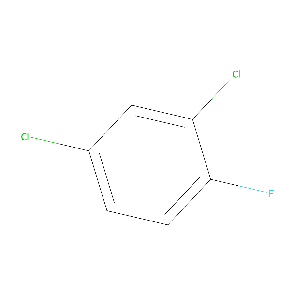 Benzene, 2,4-dichloro-1-fluoro- molecular structure, CAS 1435-48-9