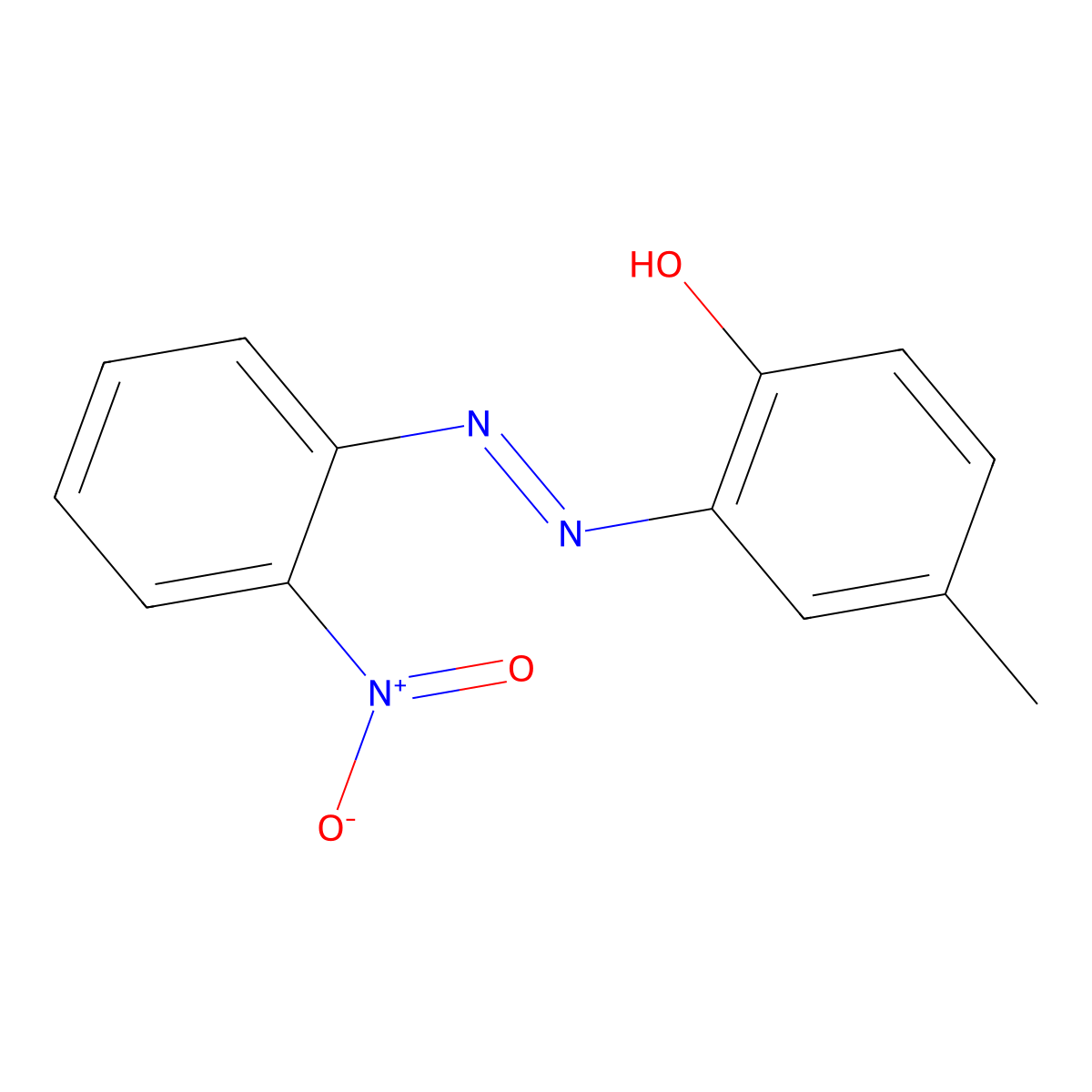 4-Methyl-2-[2-(2-nitrophenyl)diazenyl]phenol molecular structure, CAS 1435-71-8