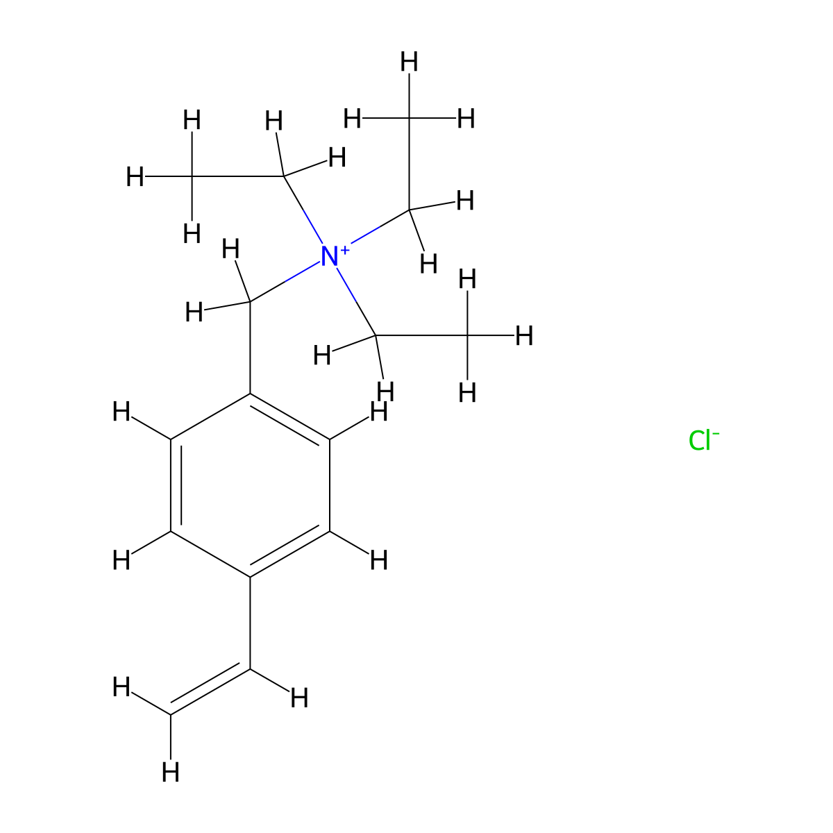 N-[(4-Ethenylphenyl)methyl]-N,N-diethylethanaminium chloride molecular structure, CAS 14350-43-7