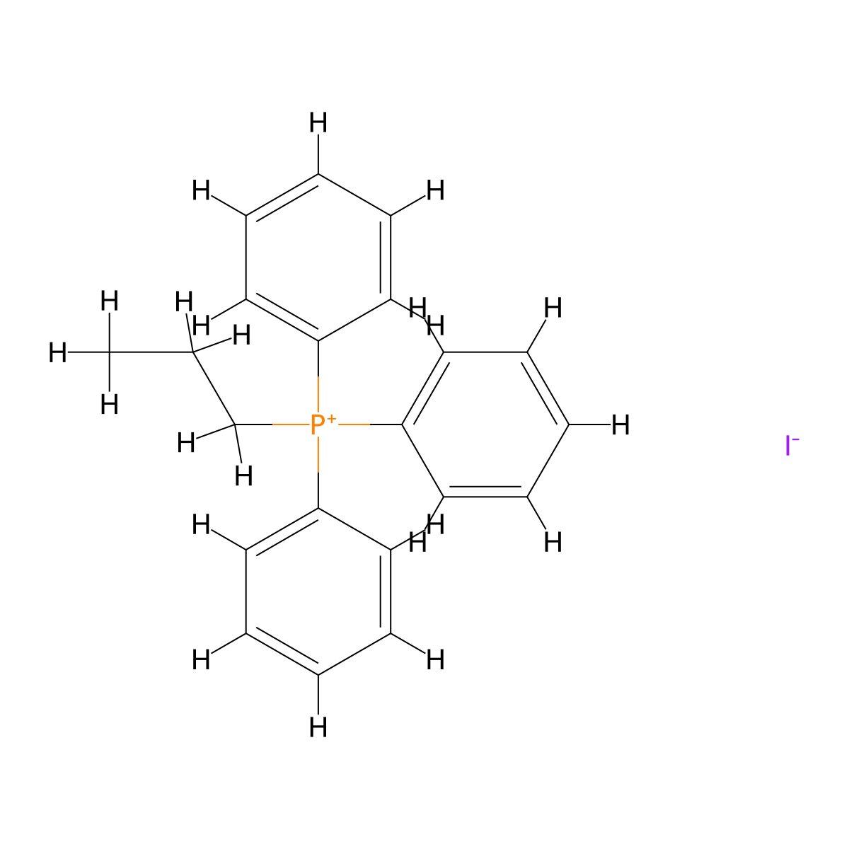 Triphenyl(propyl)phosphonium iodide molecular structure, CAS 14350-50-6