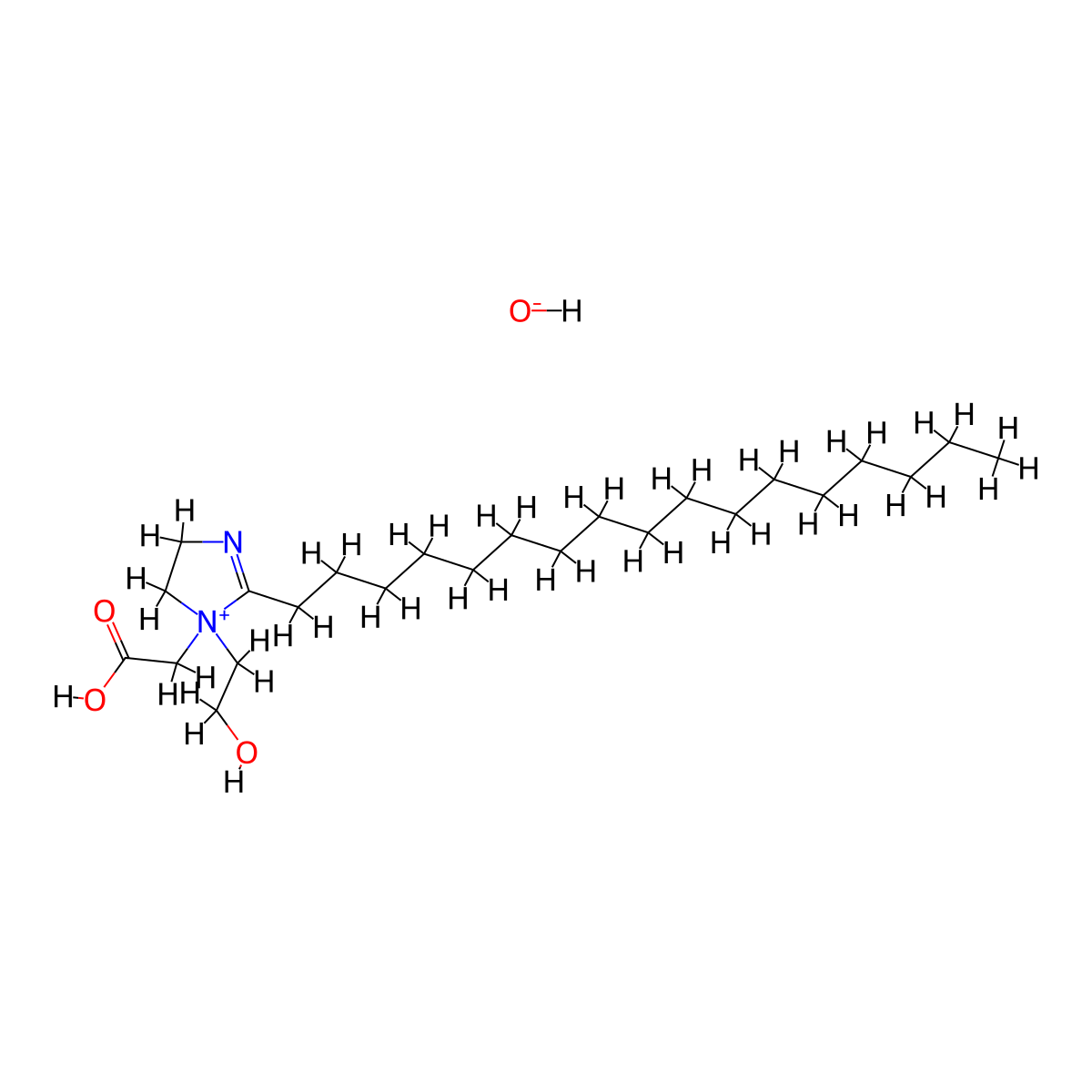 1-(Carboxymethyl)-2-heptadecyl-1-(2-hydroxyethyl)-4,5-dihydro-1h-imidazol-1-ium hydroxide molecular structure, CAS 14350-95-9