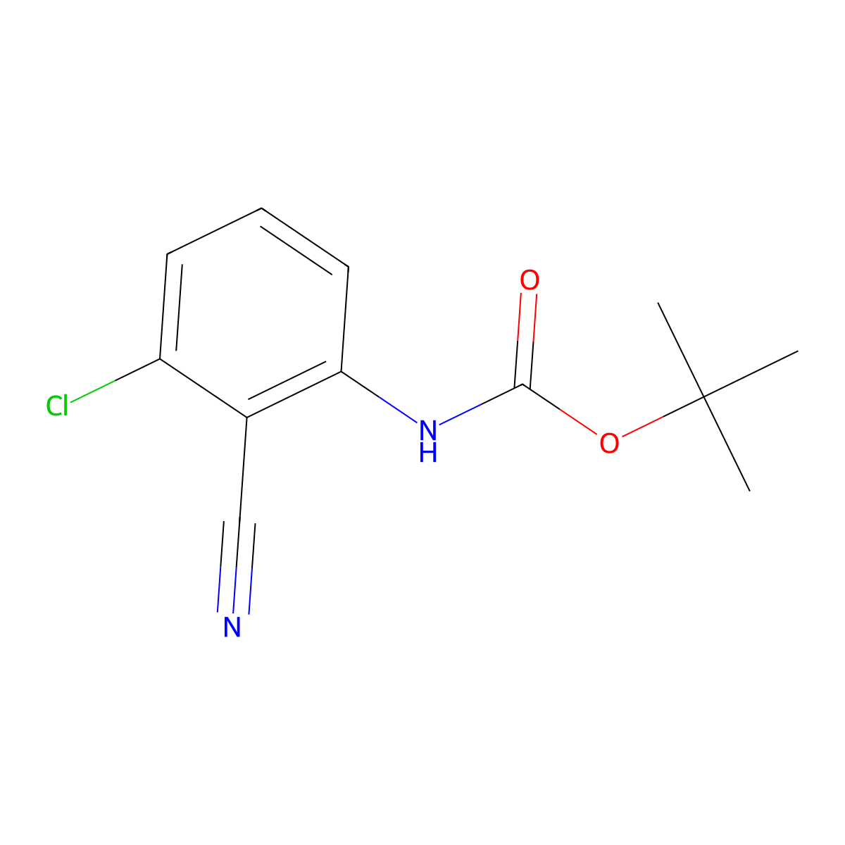 tert-butyl N-(3-chloro-2-cyanophenyl)carbamate molecular structure, CAS 1435014-27-9