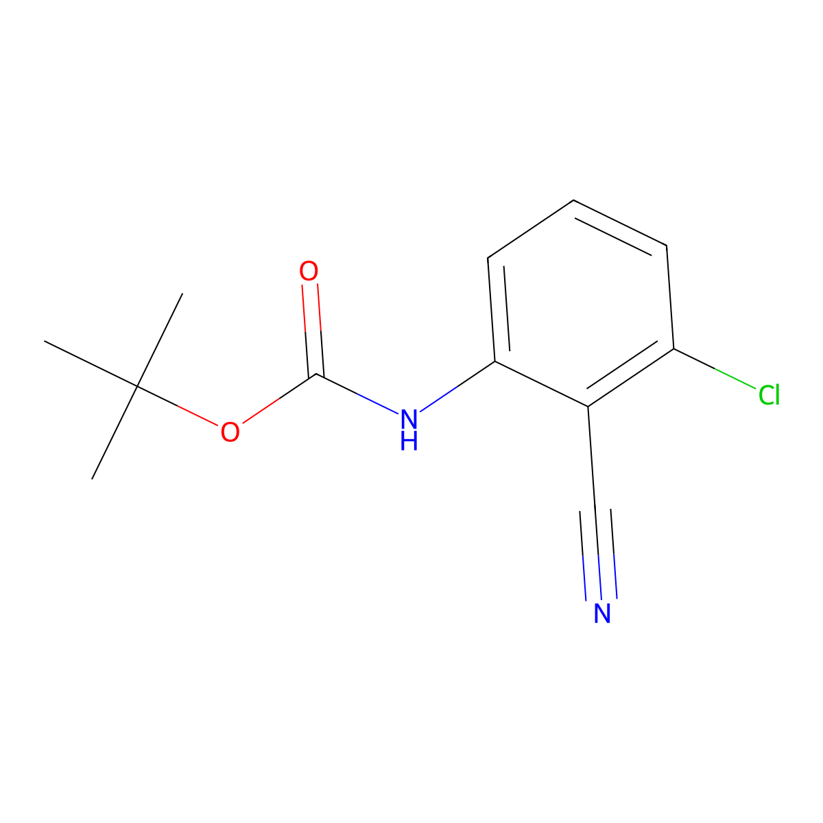 tert-butyl N-(3-chloro-2-cyanophenyl)carbamate molecular structure, CAS 1435014-27-9