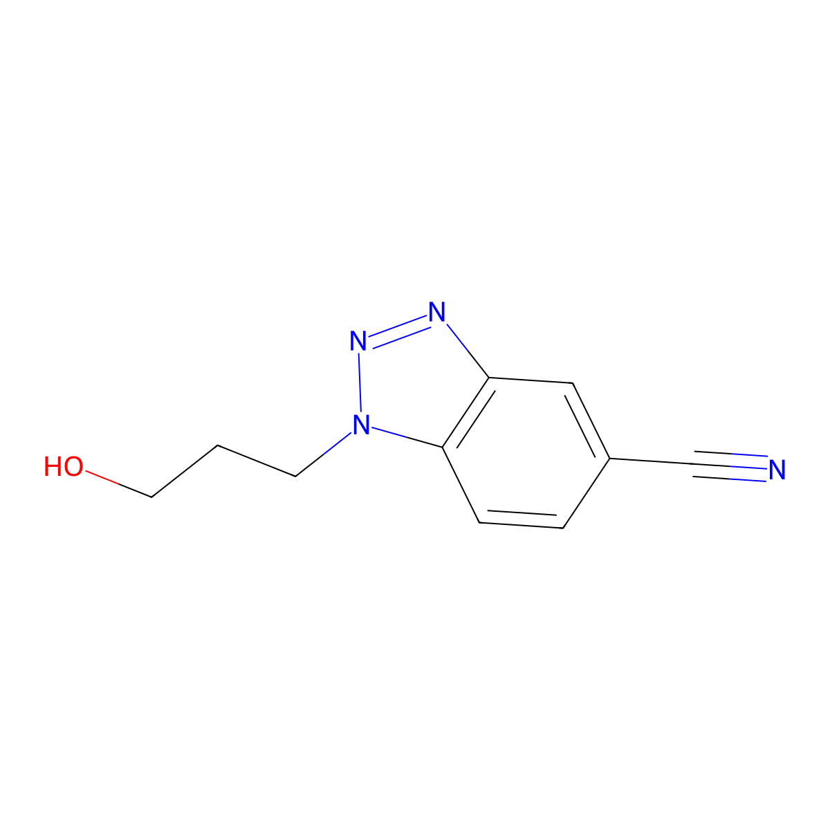 1-(3-Hydroxypropyl)-1H-benzo[d][1,2,3]triazole-5-carbonitrile molecular structure, CAS 1435049-21-0