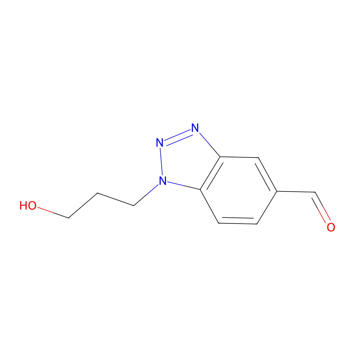 1-(3-Hydroxypropyl)-1H-benzo[d][1,2,3]triazole-5-carbaldehyde molecular structure, CAS 1435049-22-1