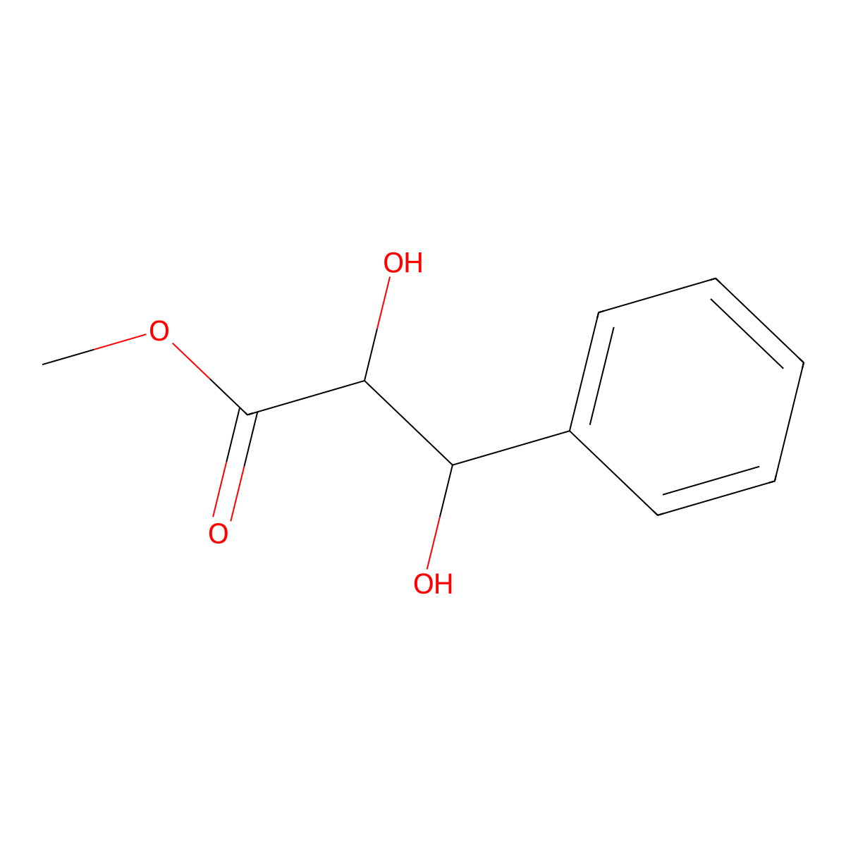 (2R,3S)-Methyl 2,3-dihydroxy-3-phenylpropanoate molecular structure, CAS 143505-39-9