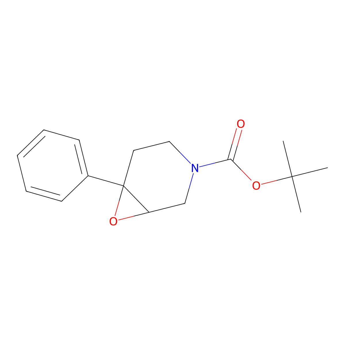 Tert-butyl 6-phenyl-7-oxa-3-azabicyclo(4.1.0)heptane-3-carboxylate molecular structure, CAS 1435060-21-1