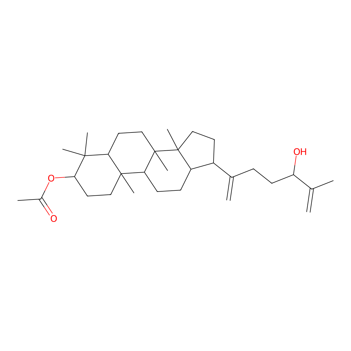 3-Acetoxy-24-hydroxydammara-20,25-diene molecular structure, CAS 143519-04-4