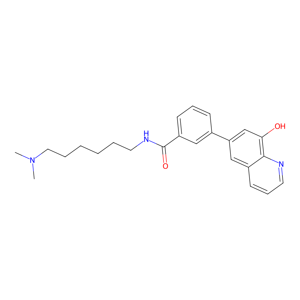 N-[6-(Dimethylamino)hexyl]-3-(8-hydroxyquinolin-6-yl)benzamide molecular structure, CAS 1435192-04-3