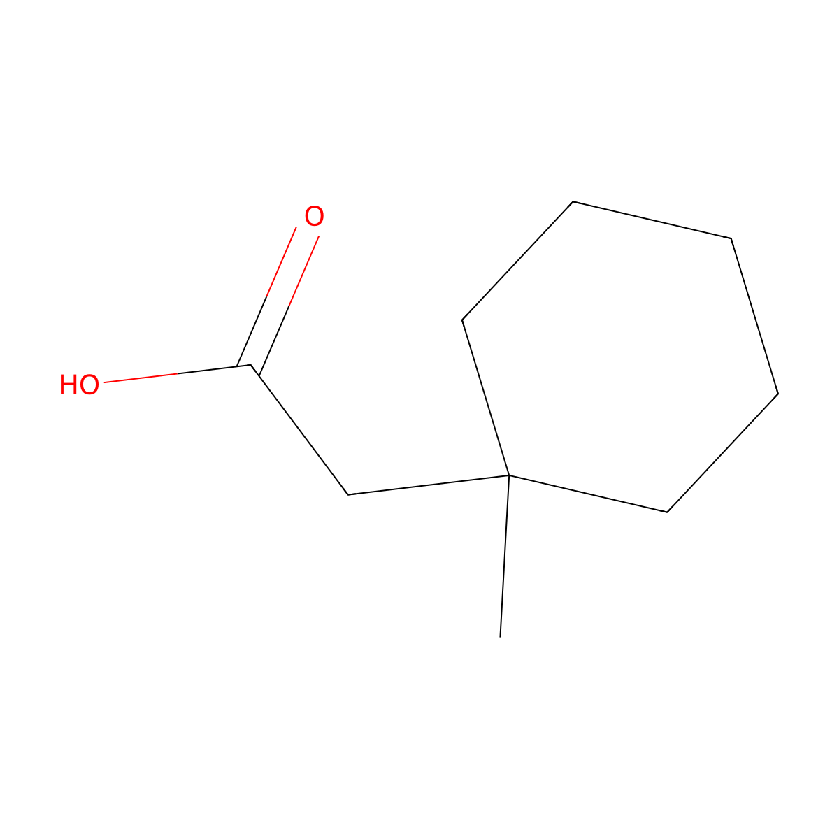2-(1-Methylcyclohexyl)acetic acid molecular structure, CAS 14352-58-0