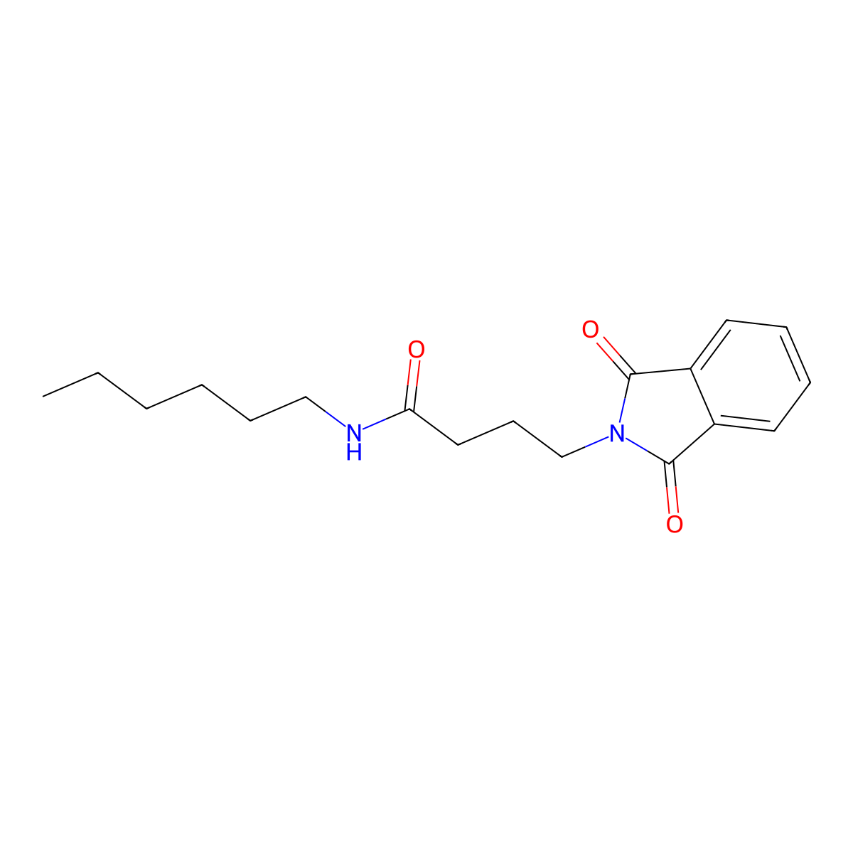 2H-Isoindole-2-butanamide, N-hexyl-1,3-dihydro-1,3-dioxo- molecular structure, CAS 143522-36-5
